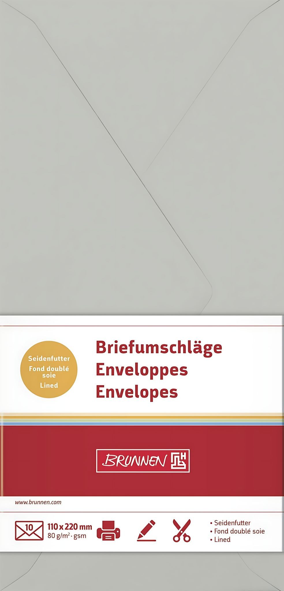 BRUNNEN Briefumschlag BRUNNEN Briefumschl. DL grau