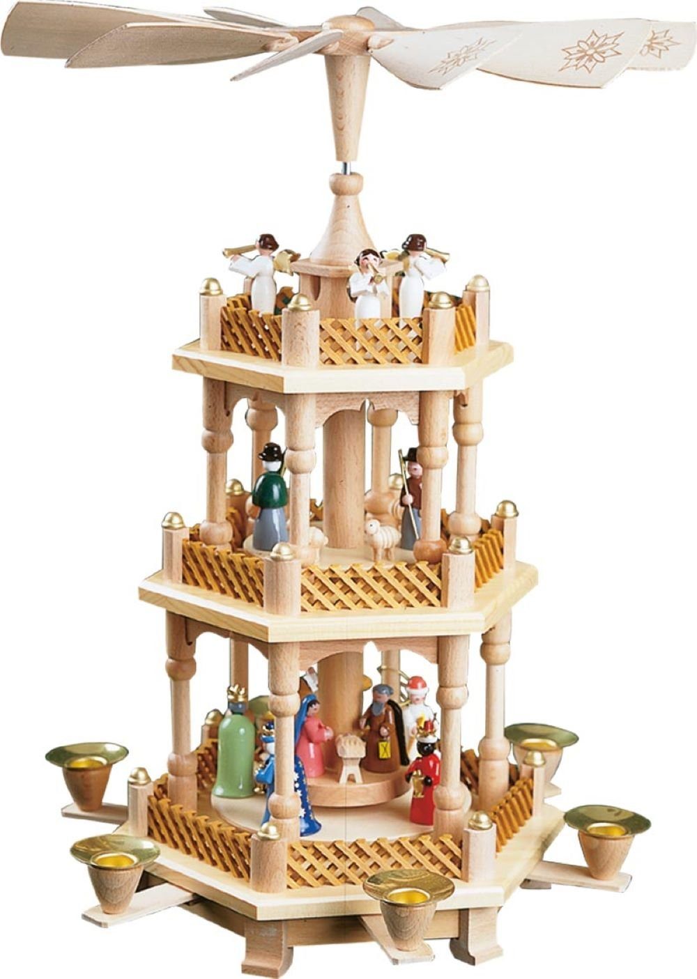 Weihnachtspyramide Heilige Familie 2-stöckig Höhe 40 cm