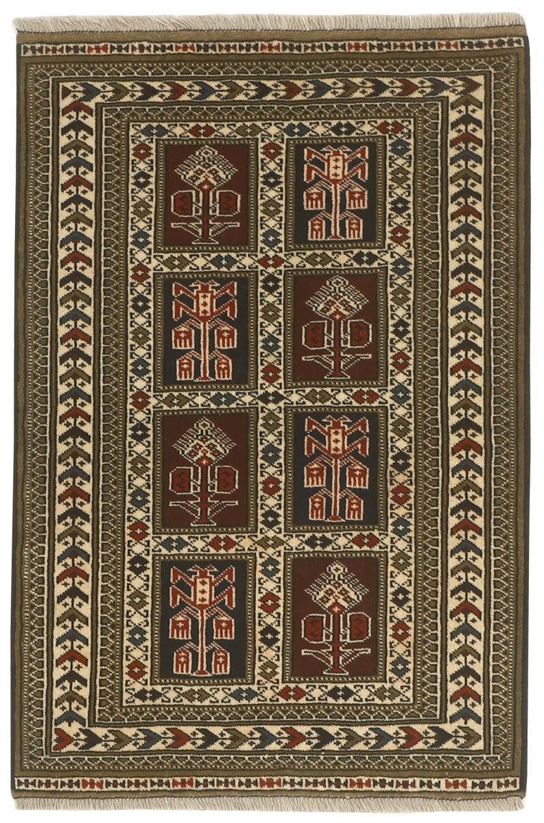 Orientteppich Turkaman 86x127 Handgeknüpfter Orientteppich / Perserteppich, Nain Trading, rechteckig, Höhe: 6 mm