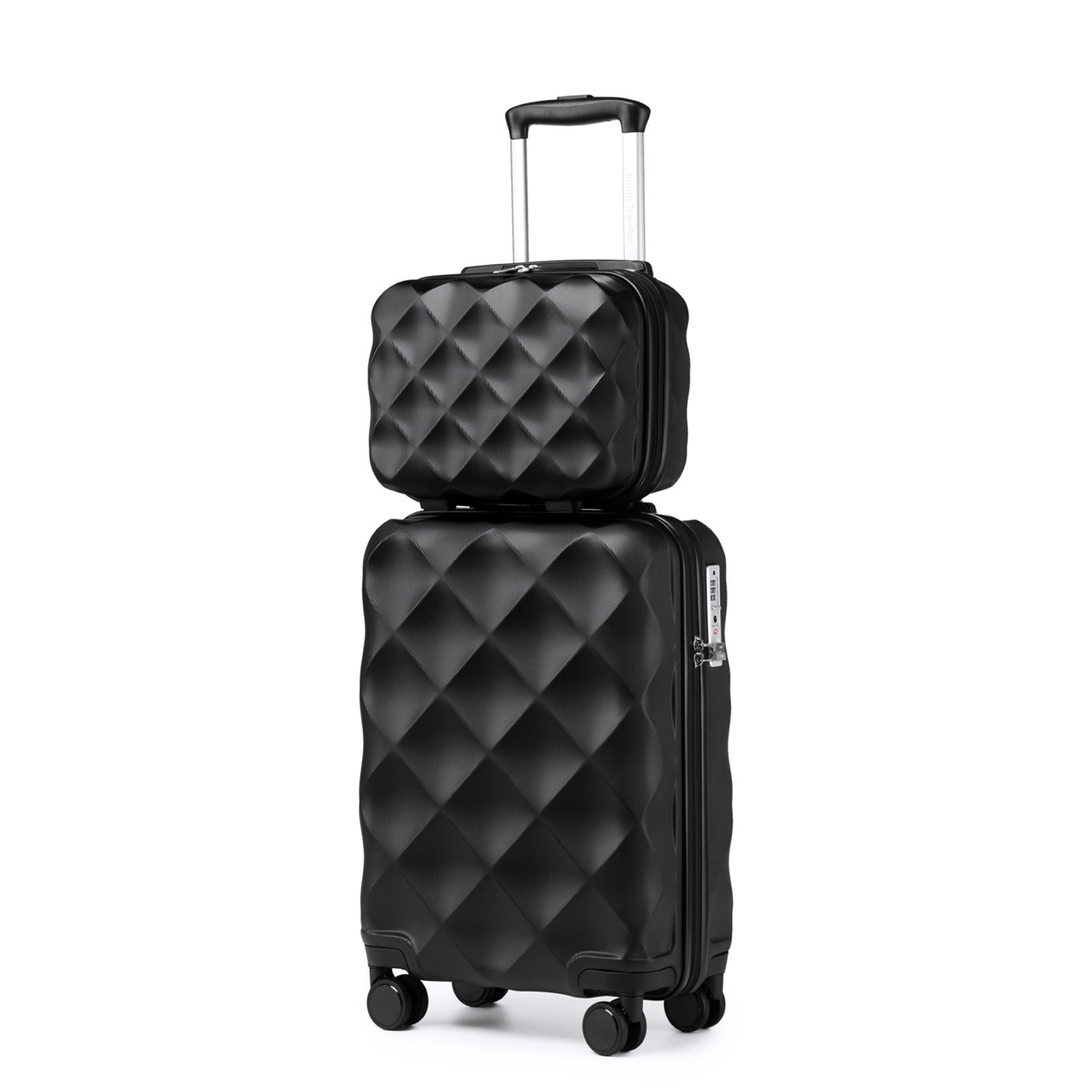 British Traveller Koffer ABS+PC Trolley mit TSA-Schloss, Ideal als Reisekoffer, Rollkoffer