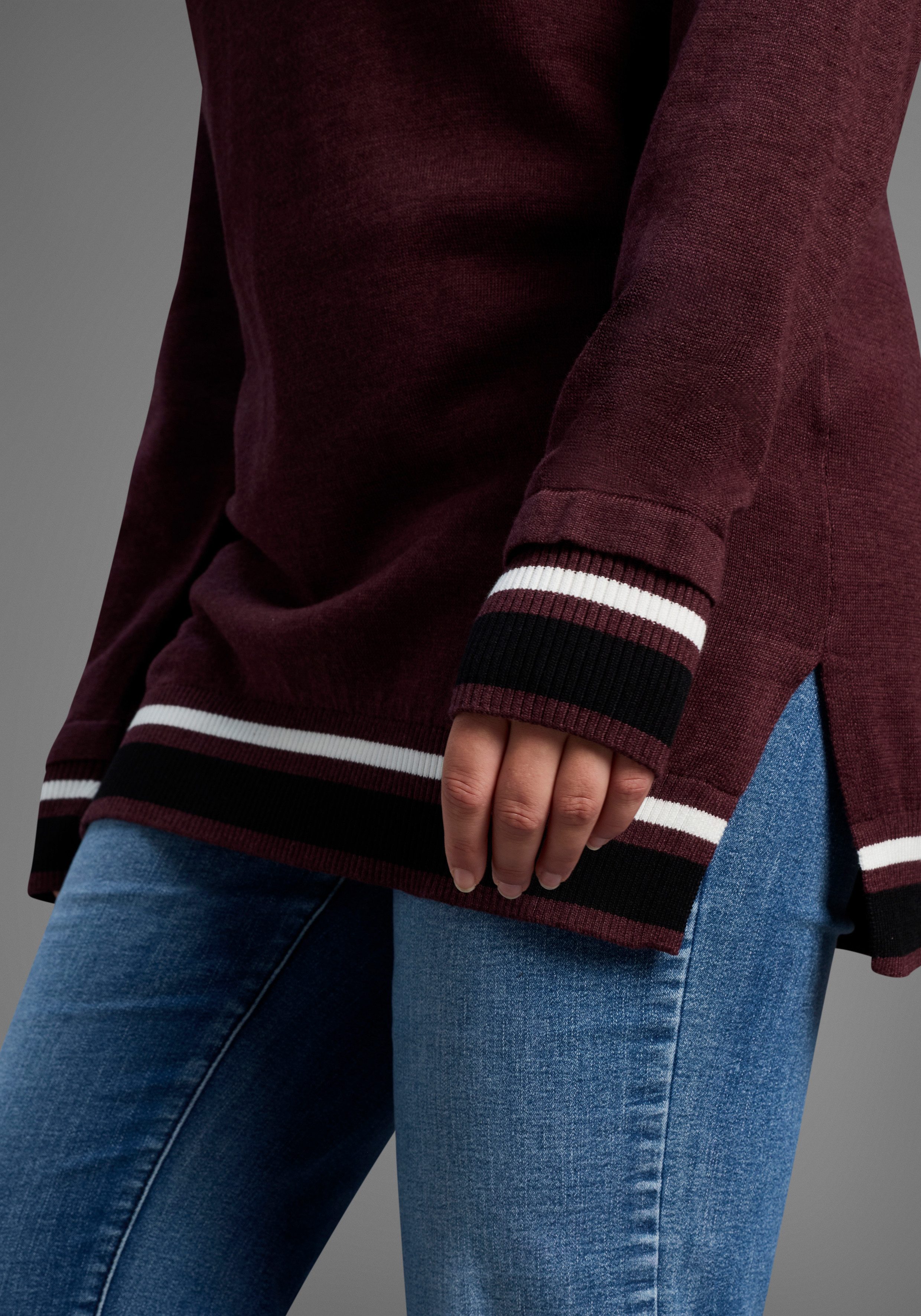 KangaROOS Schalkragenpullover mit hohem Schalkragen auch in großen Größen