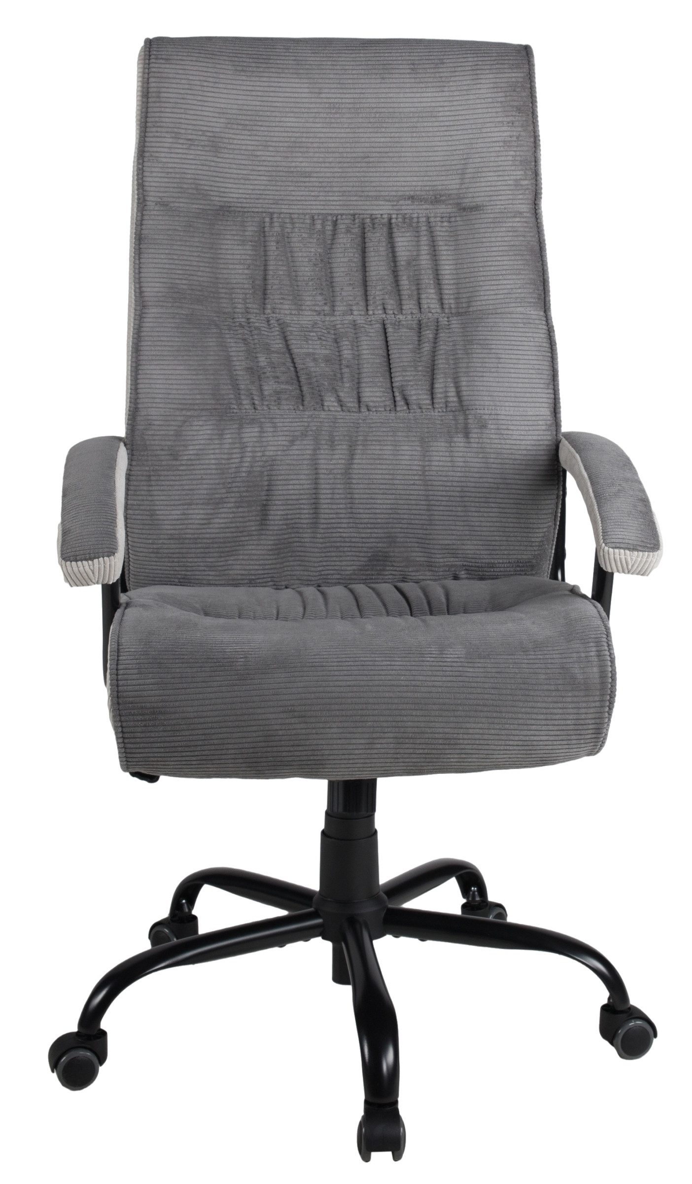 Duo Collection Chefsessel Darius, ergonomisch, Kordstoffbezug Dunkelgrau / Hellgrau - 75x113x75 (BxHxT)
