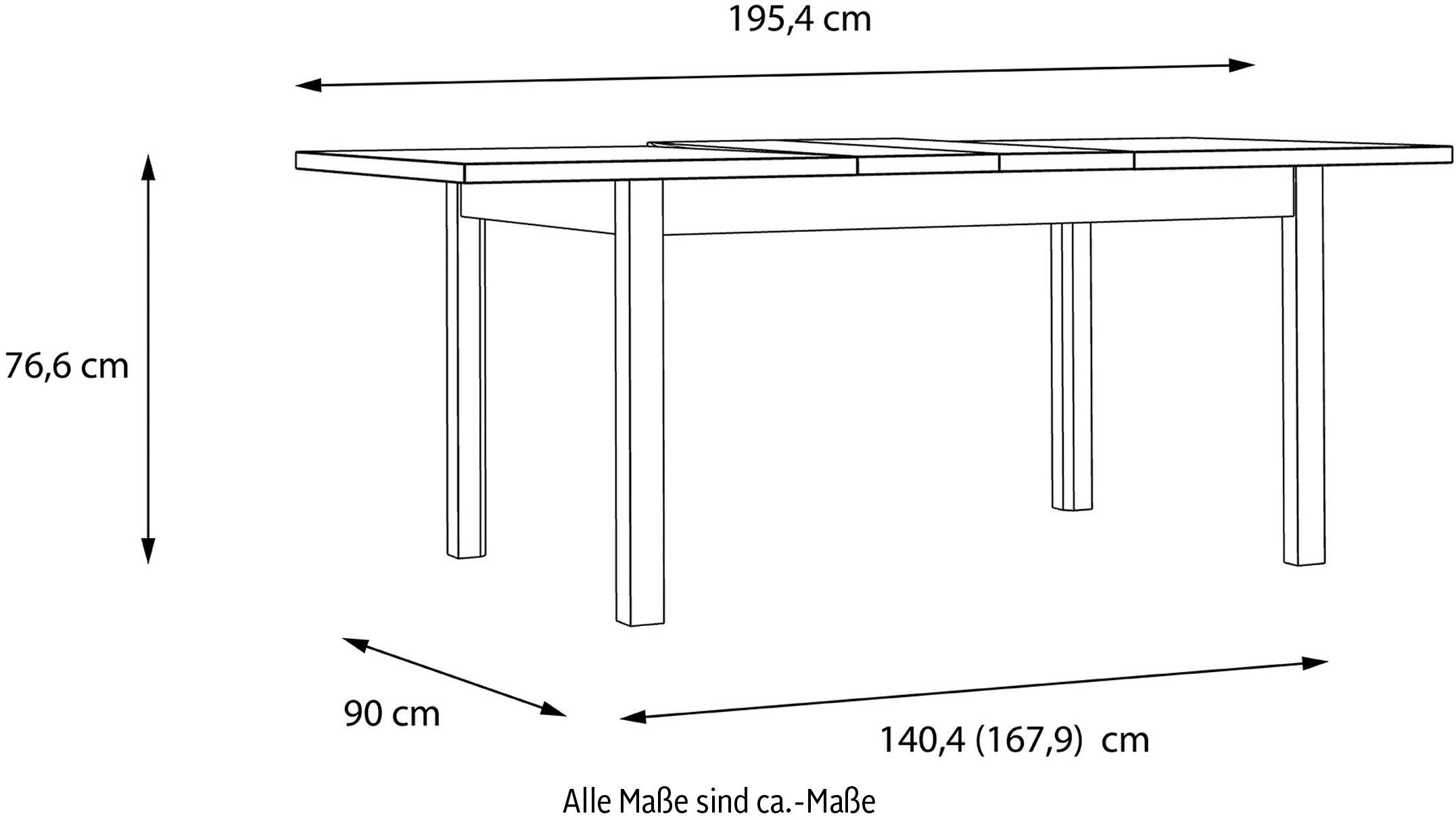 Esstisch, 140-195 cm Ausziehbar FORTE