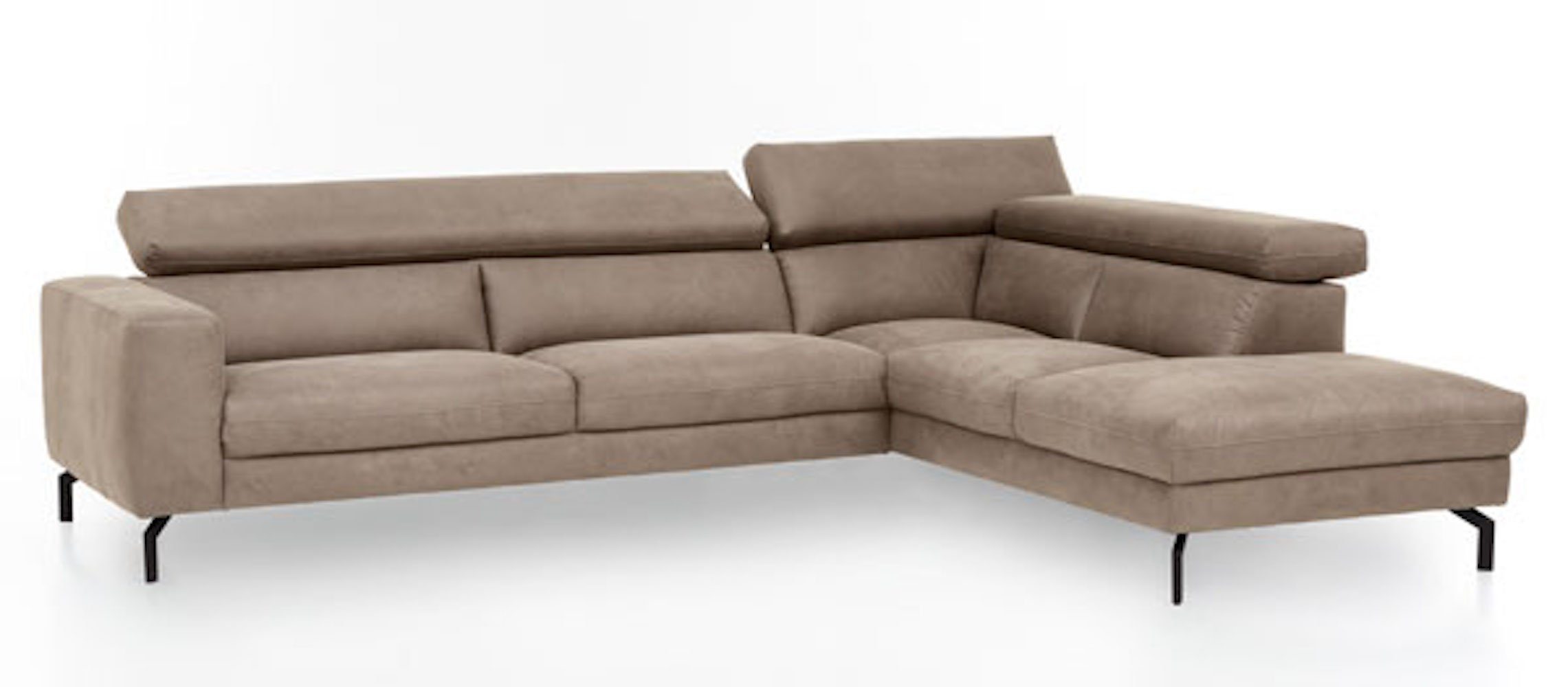 Chenna, 284x233x76-96cm Feldmann-Wohnen beige Ecksofa mane rechts