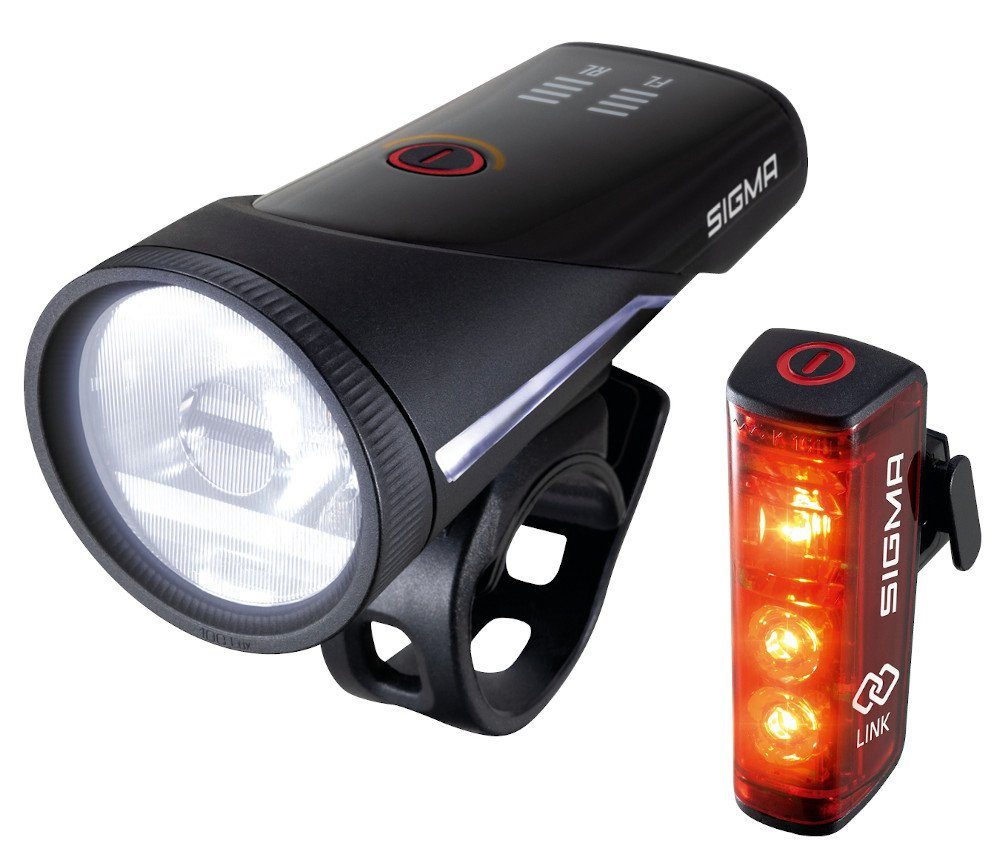 Frontlicht für Bremslichtfunktion Set sorgt maximale mit Rücklicht Lux, und Aura 17950 Blaze Link Blaze mit Fahrradbeleuchtung 100 SIGMA SPORT Link 100 ihrer Die