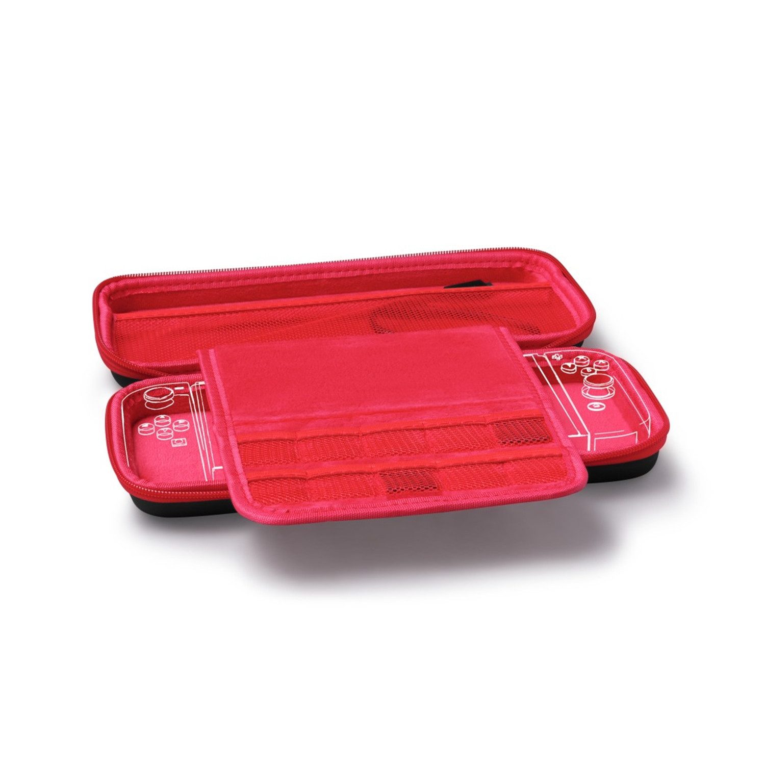 uRage Spielekonsolen-Zubehörset für Switch, Tasche, Schwarz/Rot, (8 tlg)