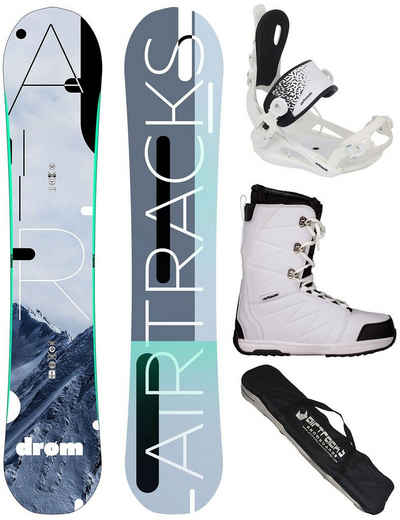 Airtracks Snowboard »Damen Snowboard Komplett Set Drom Rocker »Mod. 22/23« (4er Pack), Hybrid Rocker + Bindung Master W + Boots + Bag / 140 145 150 155 cm