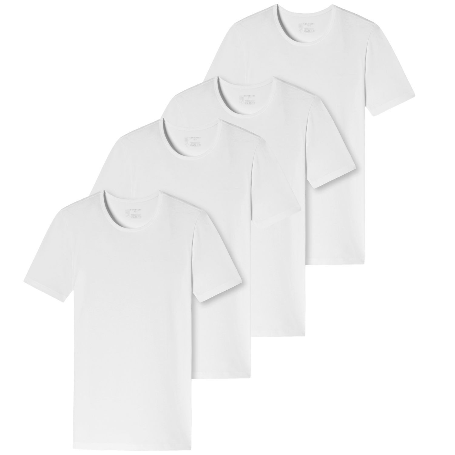 Schiesser T-Shirt 95/5 (2-tlg) Rundhalsausschnitt, kurzarm, im 4er Pack