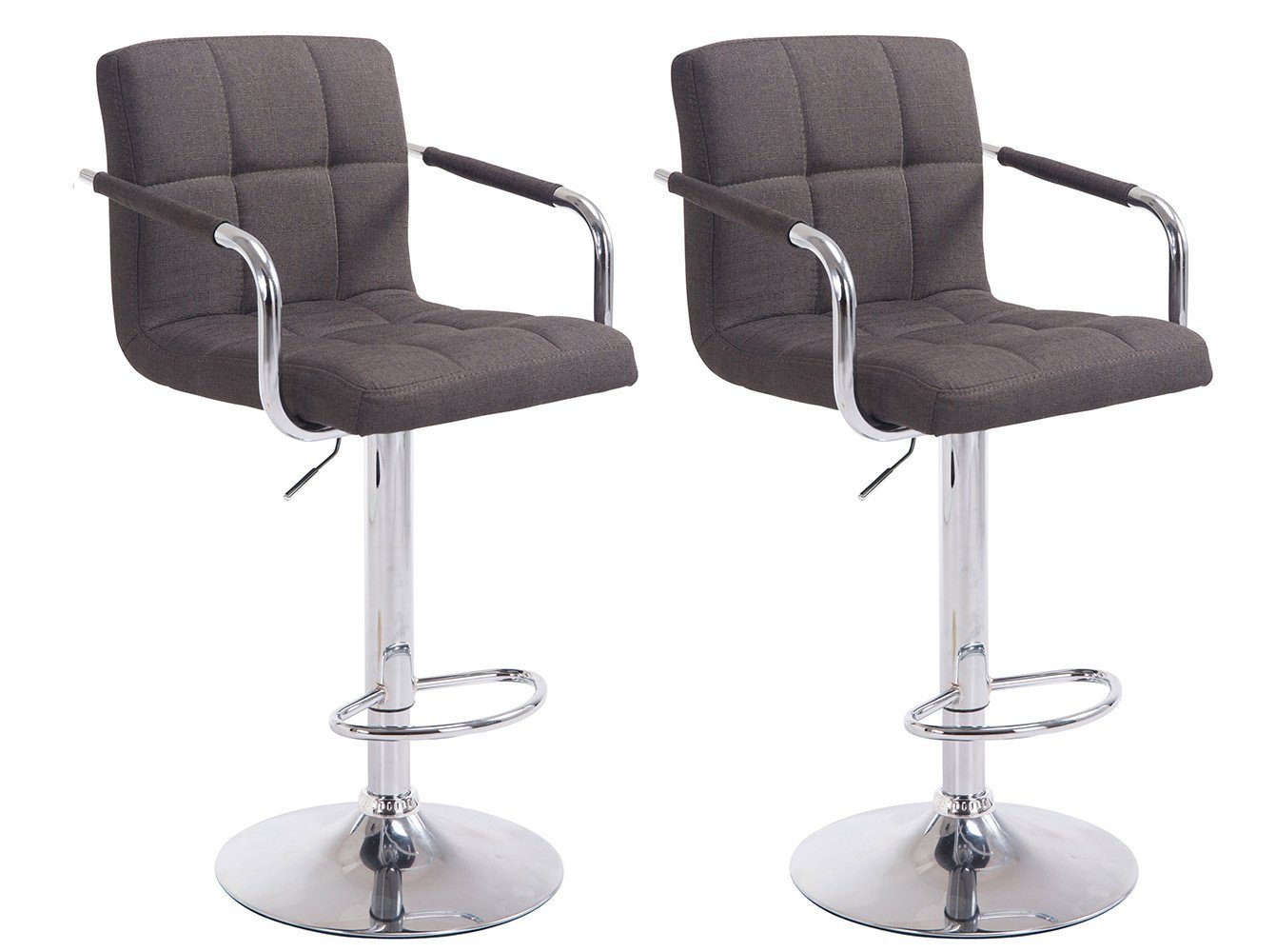 Barhocker 2er Set Barhocker Lucy V2 Stoff chrom