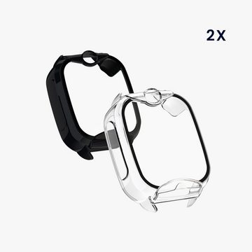 kwmobile Smartwatch-Hülle 2x Hülle für Xplora XGO 2, Fullbody Fitnesstracker Glas Cover Case Schutzhülle Set