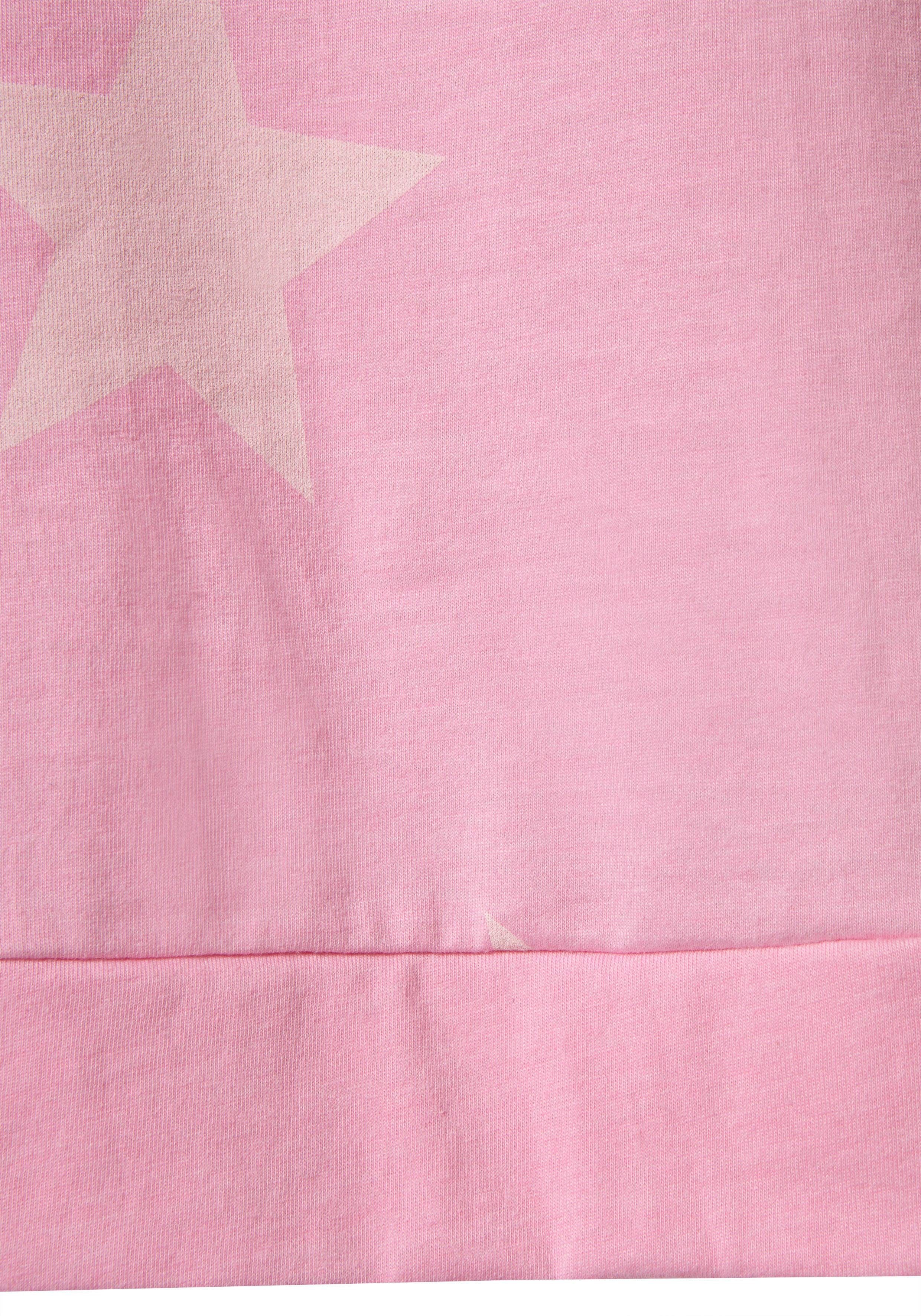 Arizona Nachthemd (2er-Pack) grau-rosa mit Sternen in melierter Optik