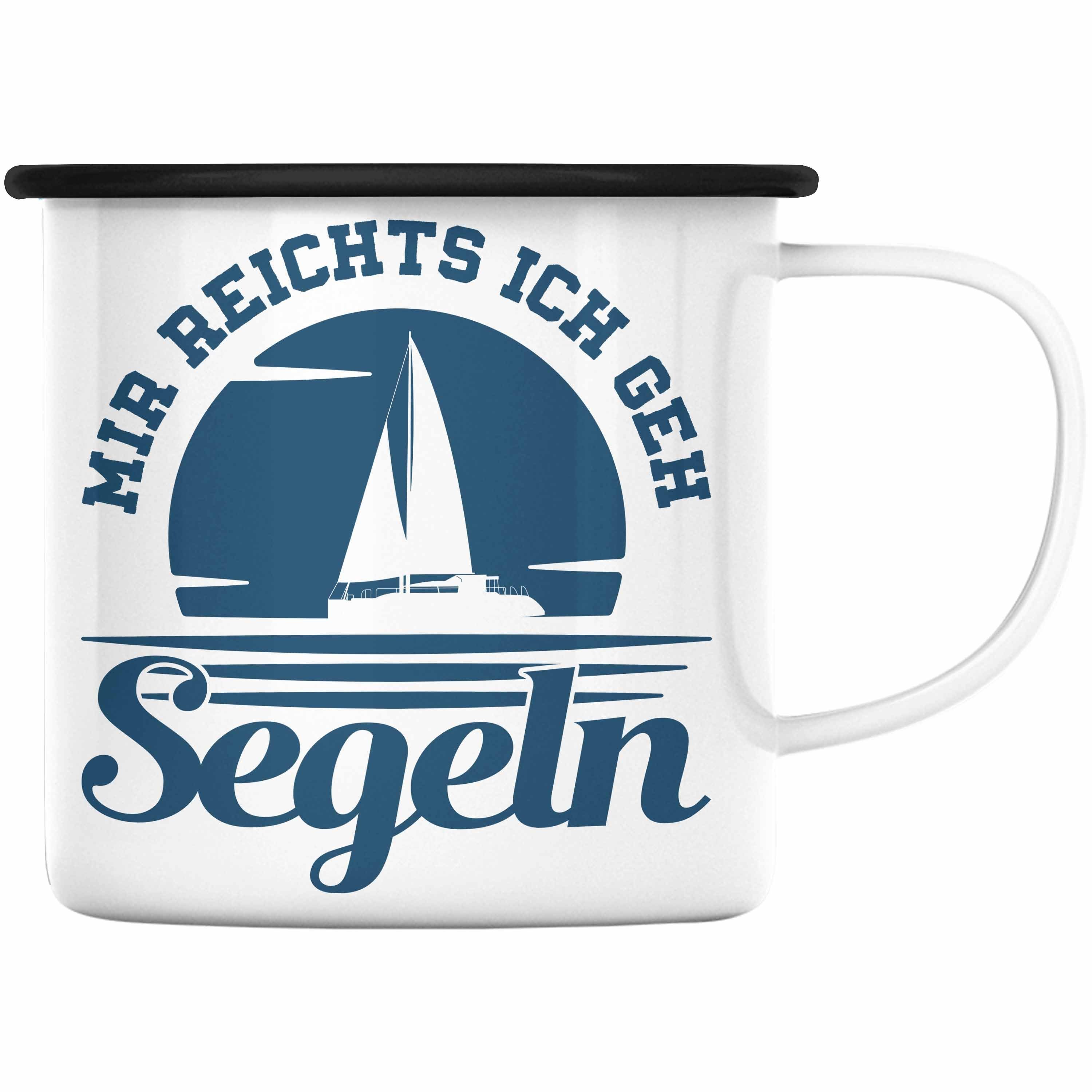 Trendation Thermotasse Trendation - Segeln Geschenk Emaille Tasse Mir Reichts Ich Geh Segeln Geschenkidee für Segler KaffeeEmaille Tasse Besonders Segelboot