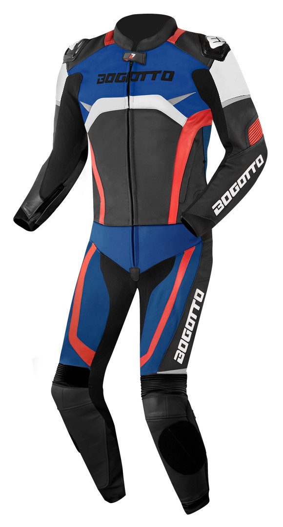 Bogotto Motorradkombi Misano 2-Teiler Motorrad Lederkombi protektoren reflektierende