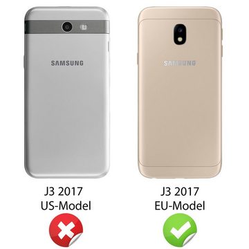 Nalia Smartphone-Hülle Samsung Galaxy J3 (2017), Klare Silikon Hülle / Extrem Transparent / Vergilbungsfrei / Stoßfest / Kratzfest / Durchsichtige Dünne Schutzhülle / Clear Phone Case / Soft Cover / Anti-Gelb / Flexibel / Handy-Schale Etui Bumper Phone Backcover Handycase Handycover