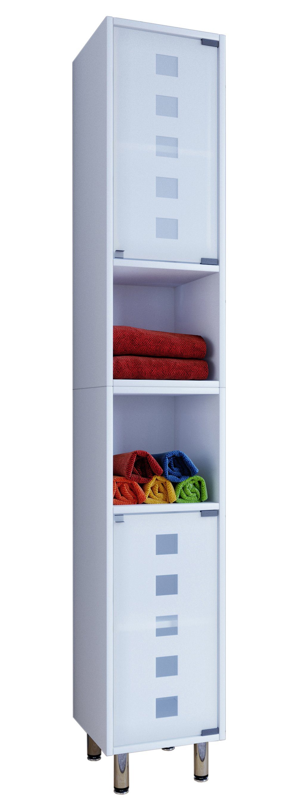 VCM Hochschrank Holz Badmöbel Hochschrank Schrank Darola Glastür günstig online kaufen