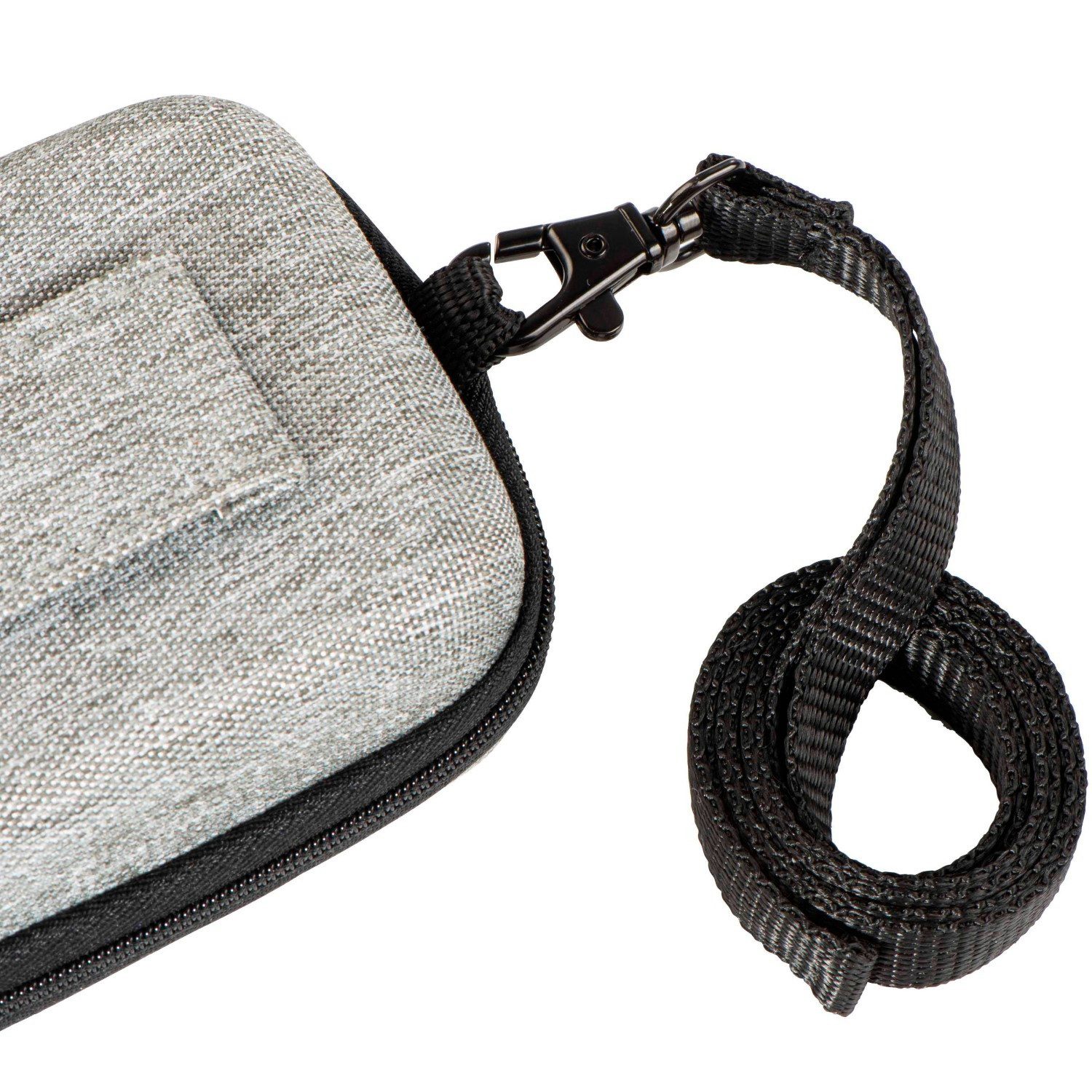 Hama Kameratasche Hardcase Ambato 80M Kamera-Tasche Grau, Schutz-Hülle Cover Foto-Etui Camera-Bag Gürtelschlaufe Digital-Kamera