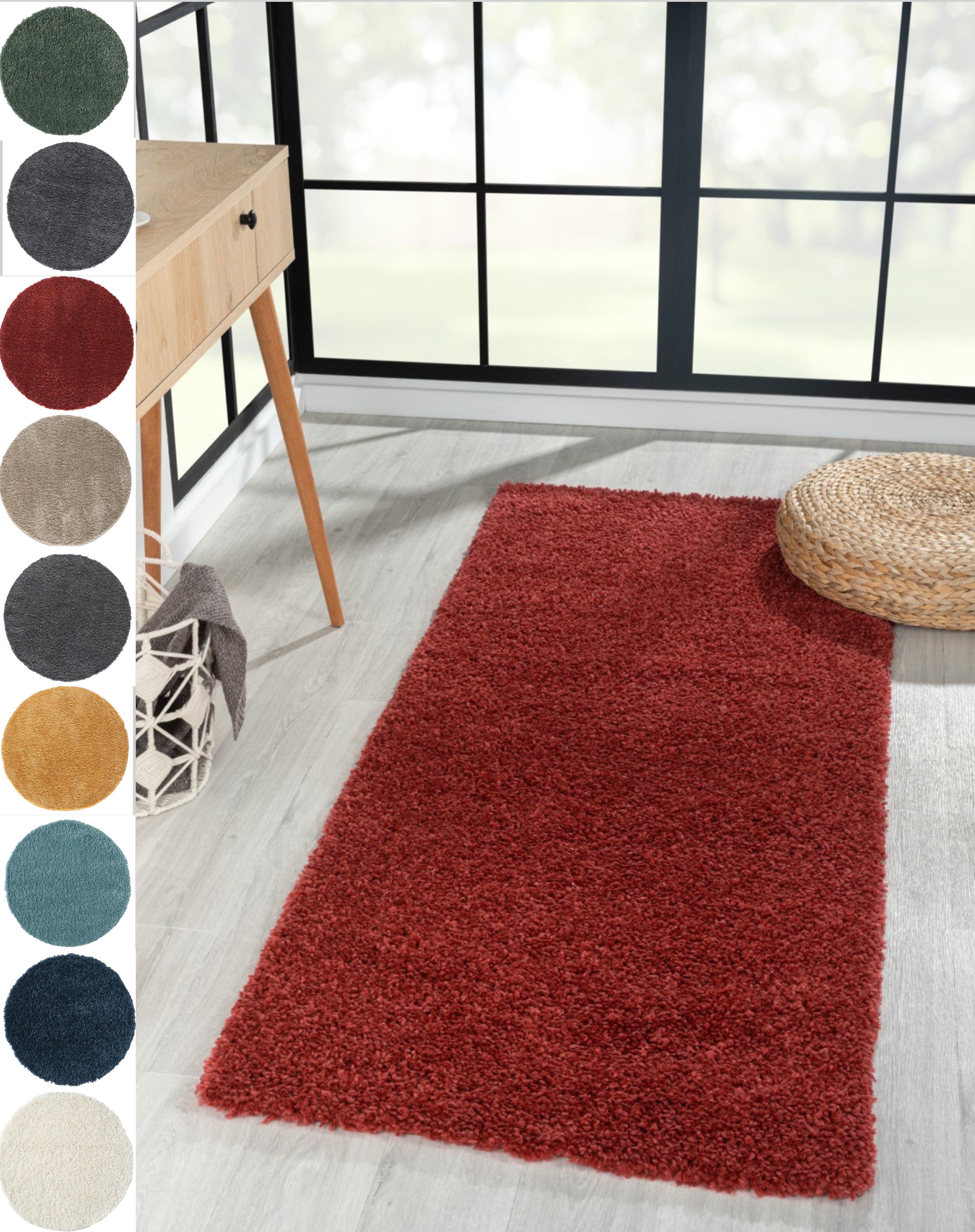 Myflair Möbel & Accessoires Hochflor-Läufer My Shaggy, rechteckig, Höhe: 37 mm, Shaggy, Uni Farben, leicht glänzend, Microfaser, extra flauschig