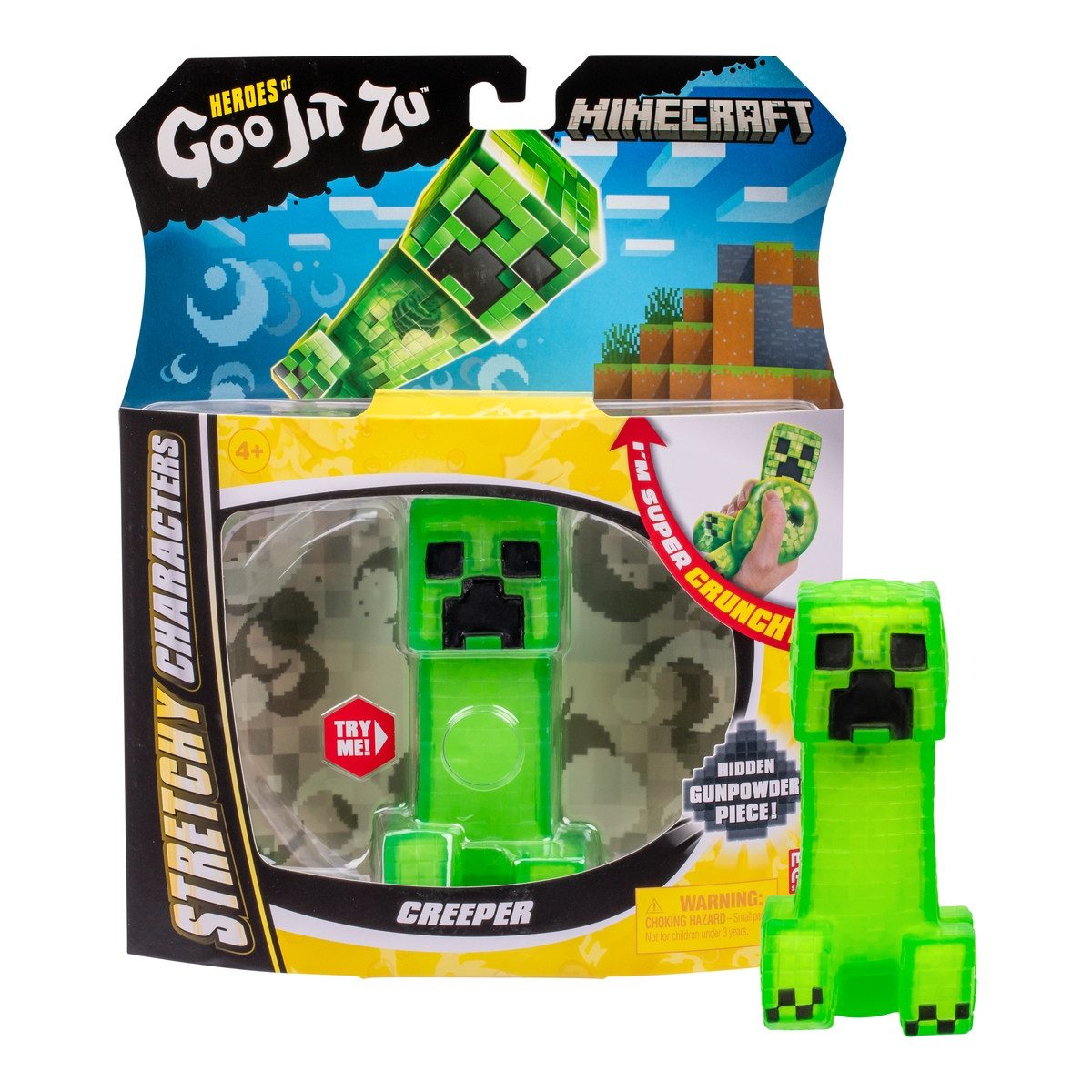 Moose Toys Spielfigur HEROES of Goo Jit Zu Stretchfigur MINECRAFT Heldenpack Creeper