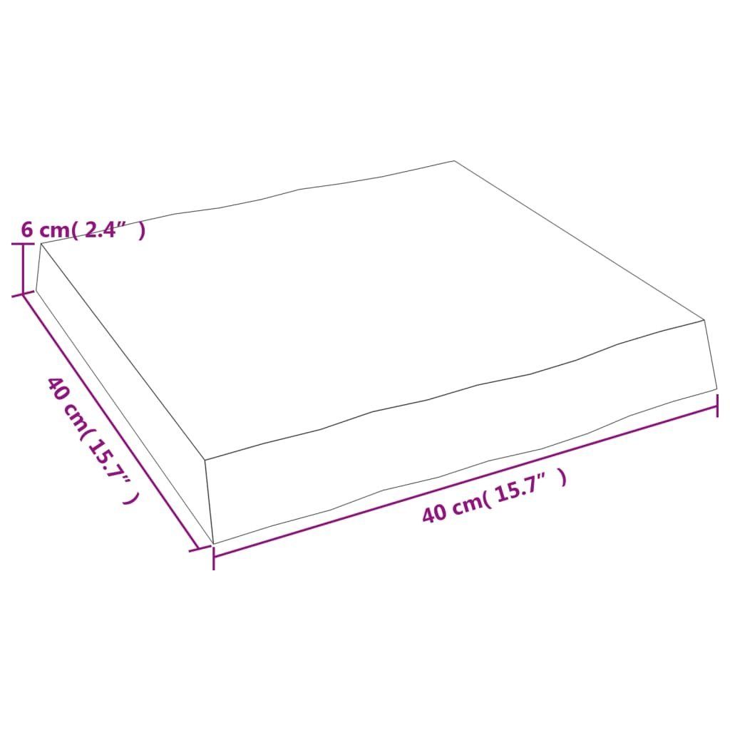 Behandelt (1 Massivholz Tischplatte furnicato Baumkante cm St) 40x40x(2-6)
