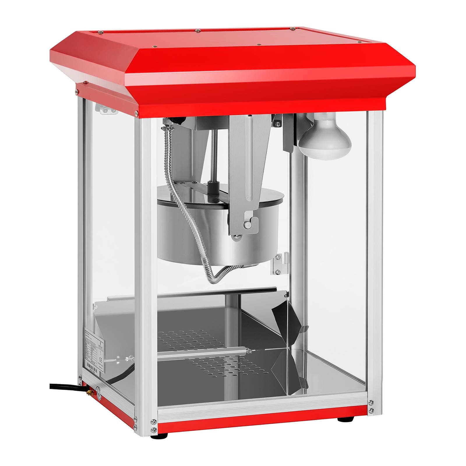 Royal Catering Popcornmaschine Popcornmaker 1300 W 3 kg/h rot Popcornautomat Teflonbeschichtung