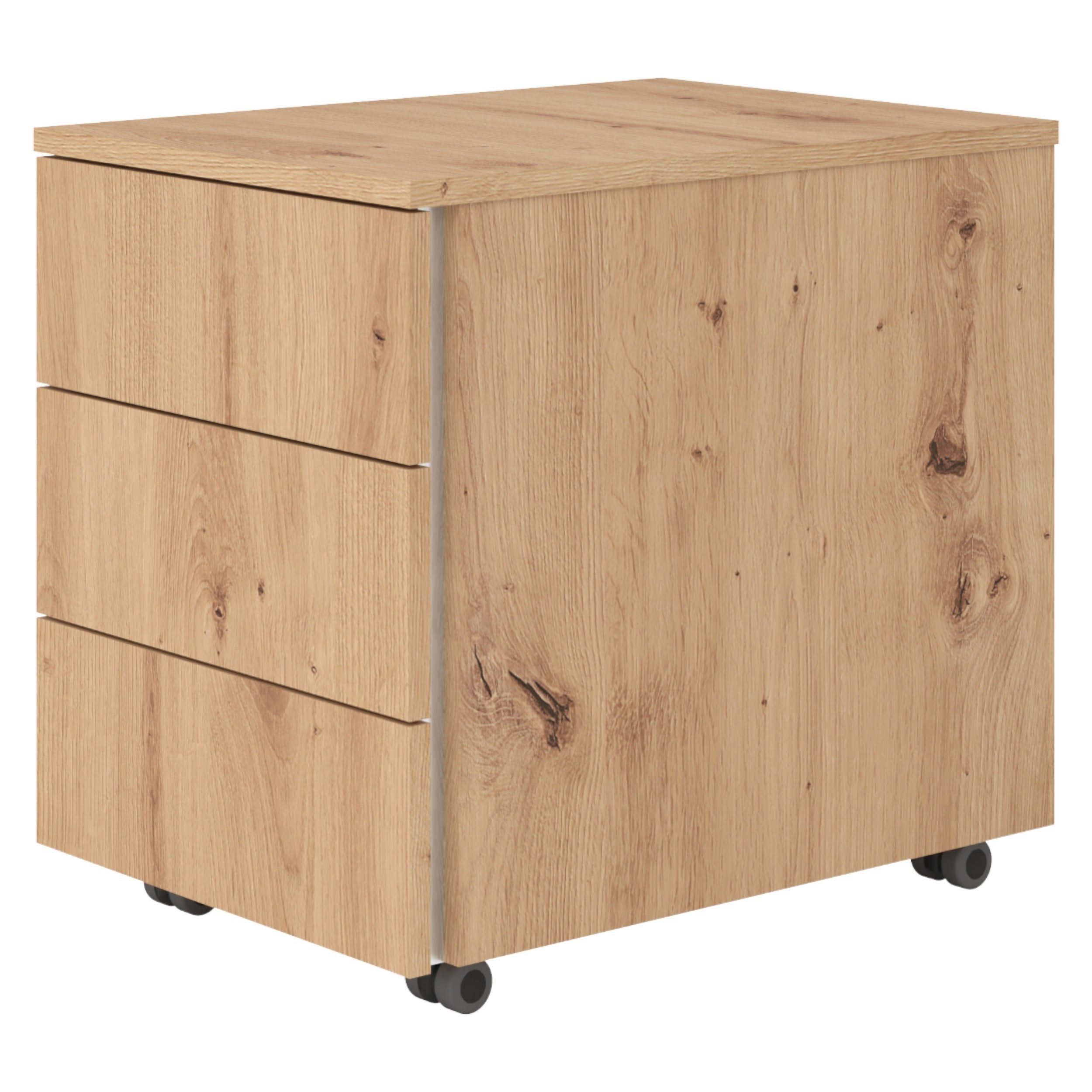 bümö Rollcontainer lite Bürocontainer - mit 3 Schubladen, Dekor: Asteiche mit