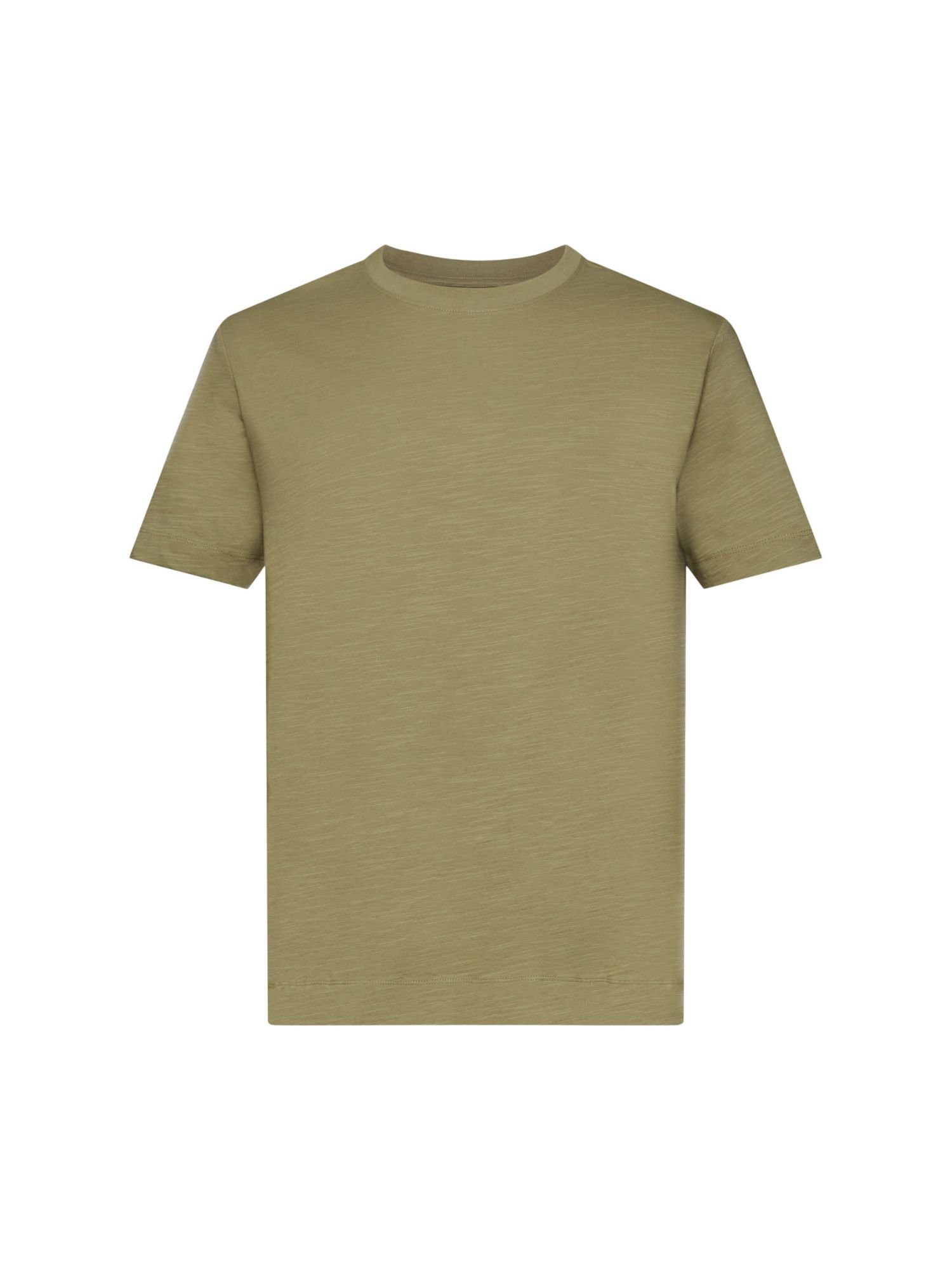 T-Shirt aus (1-tlg) LIGHT T-Shirt KHAKI Baumwolljersey Collection Esprit