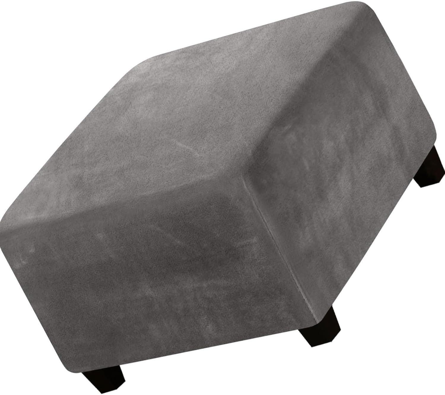 LIANNA Fußhocker Stuhlhusse Samt, Stretch, quadratisch, (Set, 1 St., 1er set), für Ottoman Fußhocker Passt auf die meisten quadratischen Ottomanen