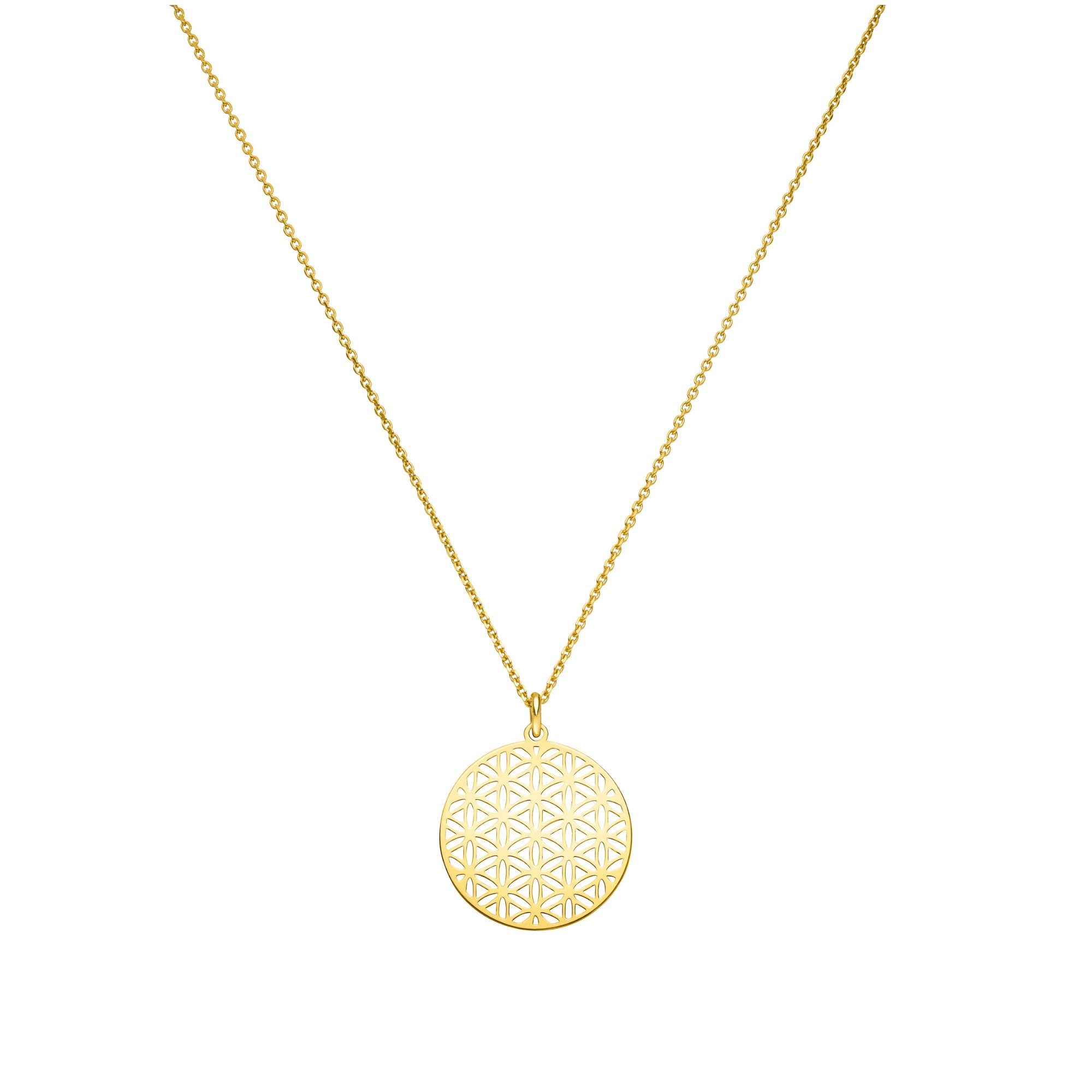 SCHOSCHON Kette mit Anhänger Halskette Lebensblume Anhänger 925 Silber verg günstig online kaufen