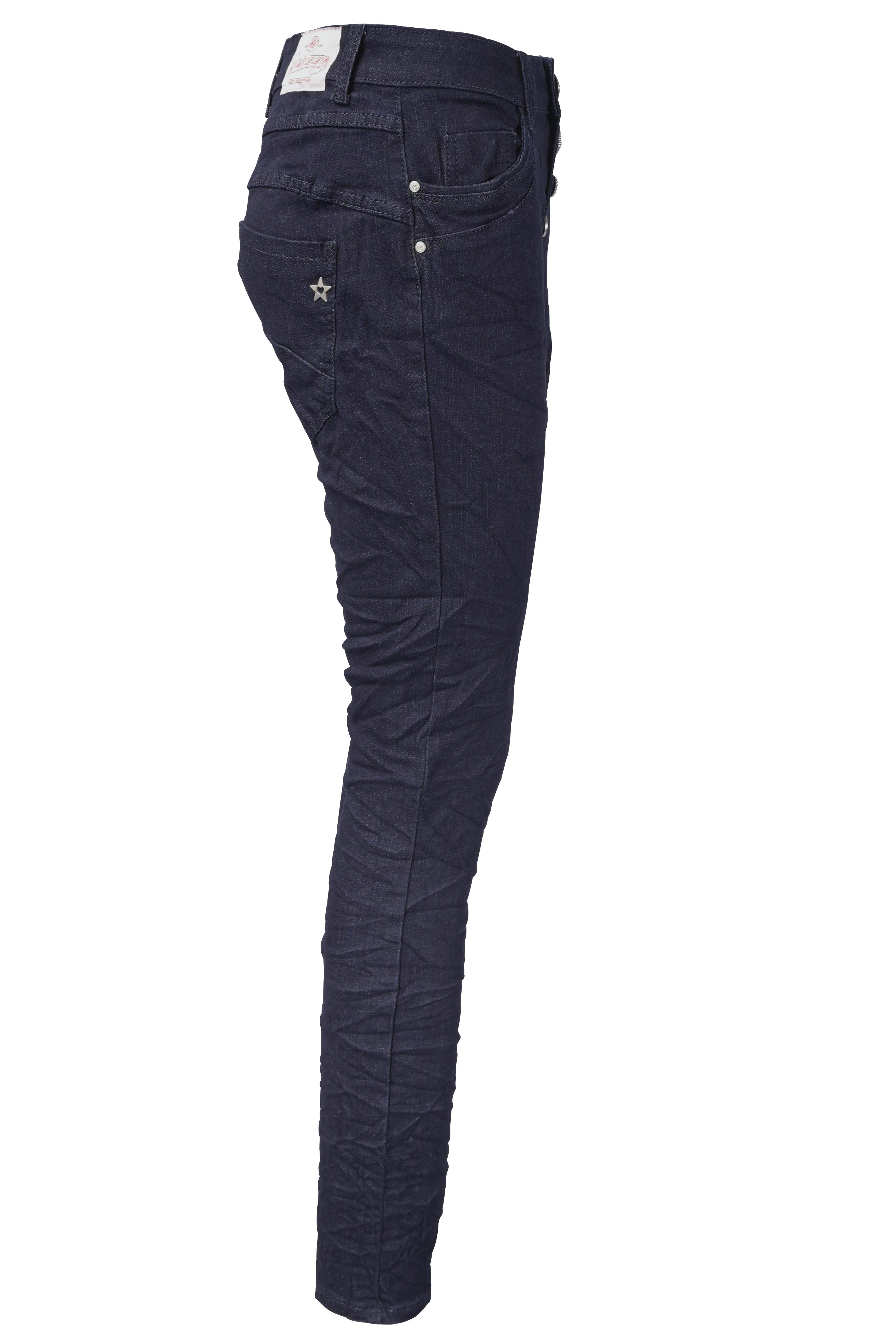 Jewelly Regular-fit-Jeans Stretch Jeans Five-Pocket im Crash-Look günstig online kaufen