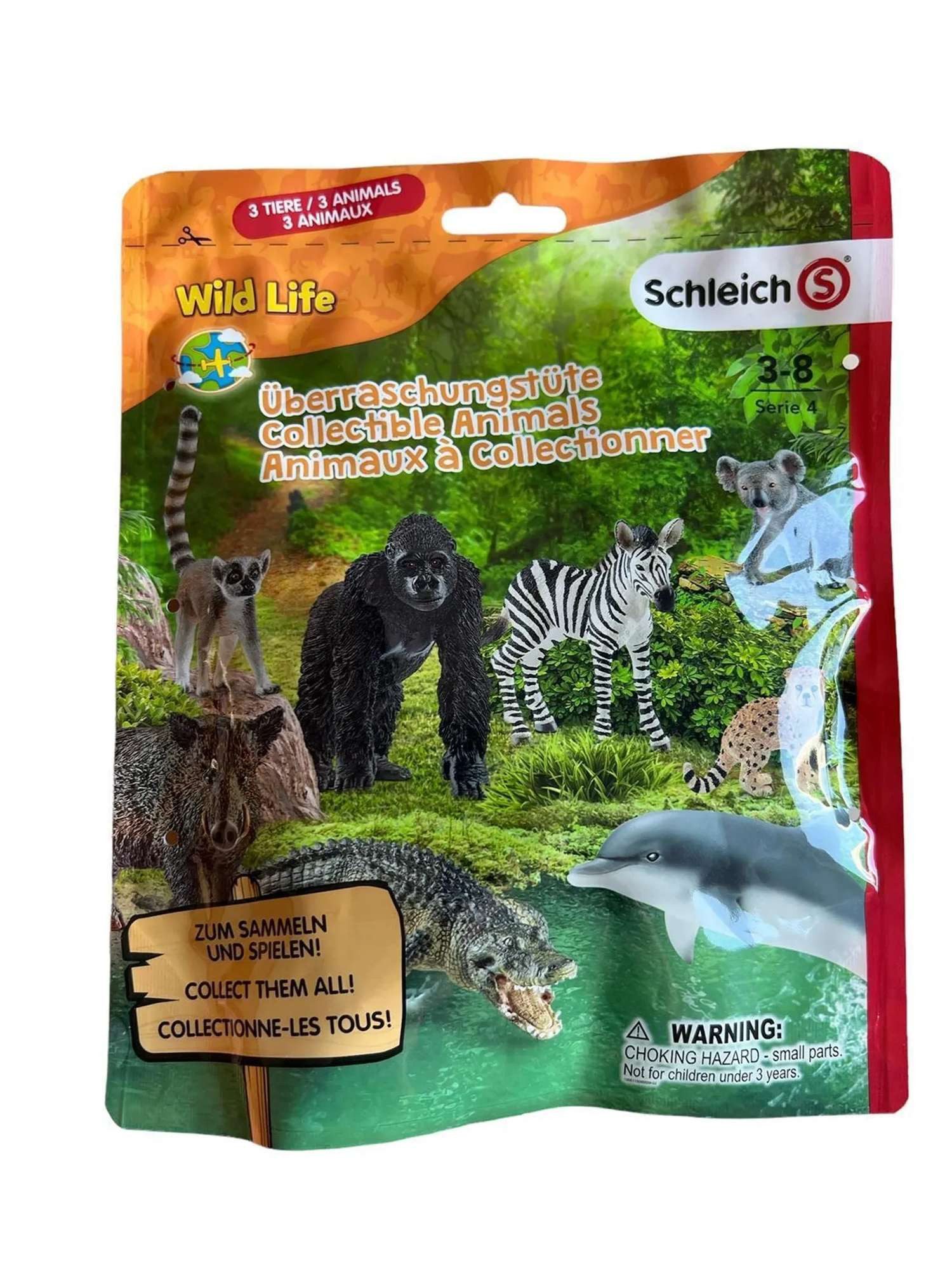 Schleich® Spielfigur Wild Life Überraschungstüte L mit 3 Tierfiguren, (3-tlg)