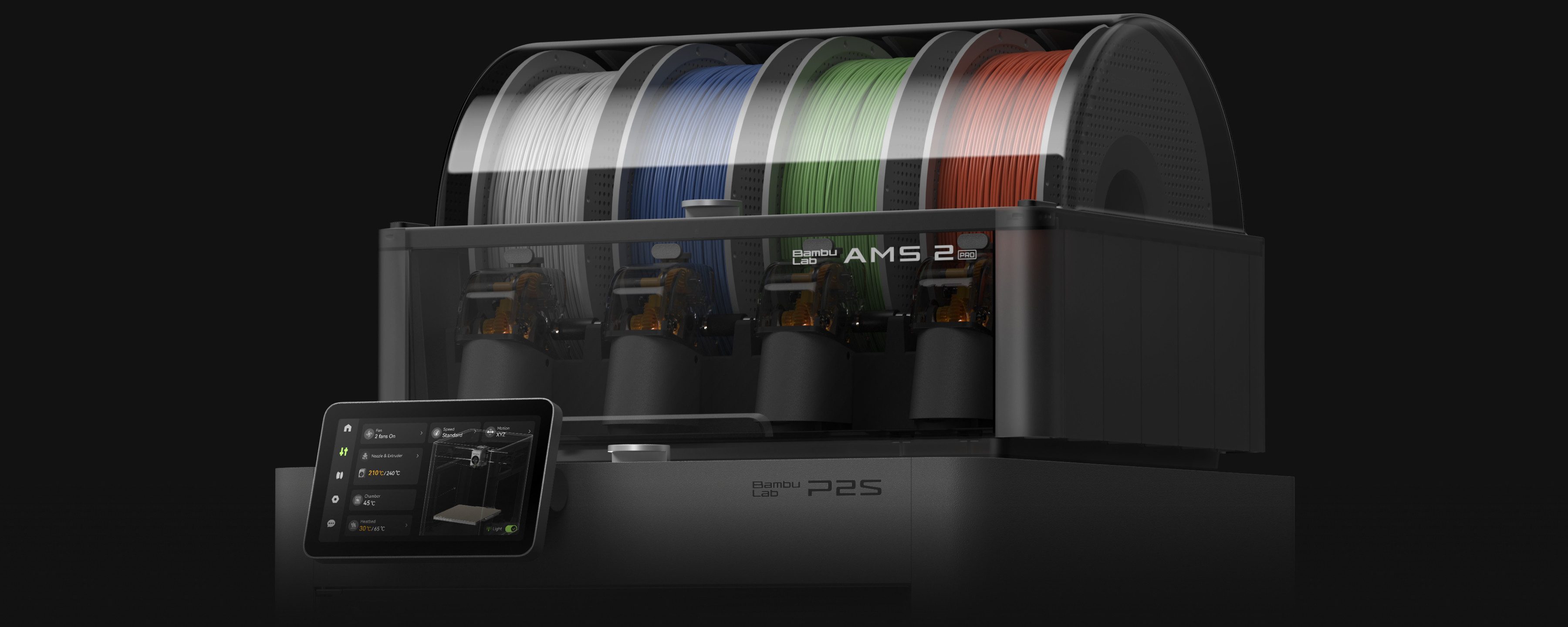 Bambu Lab 3D-Drucker Bambu Lab P2S Combo 3D Drucker & AMS 2 Pro, Vollautom. Hochgeschw.-CoreXY-System mit AMS Pro 2