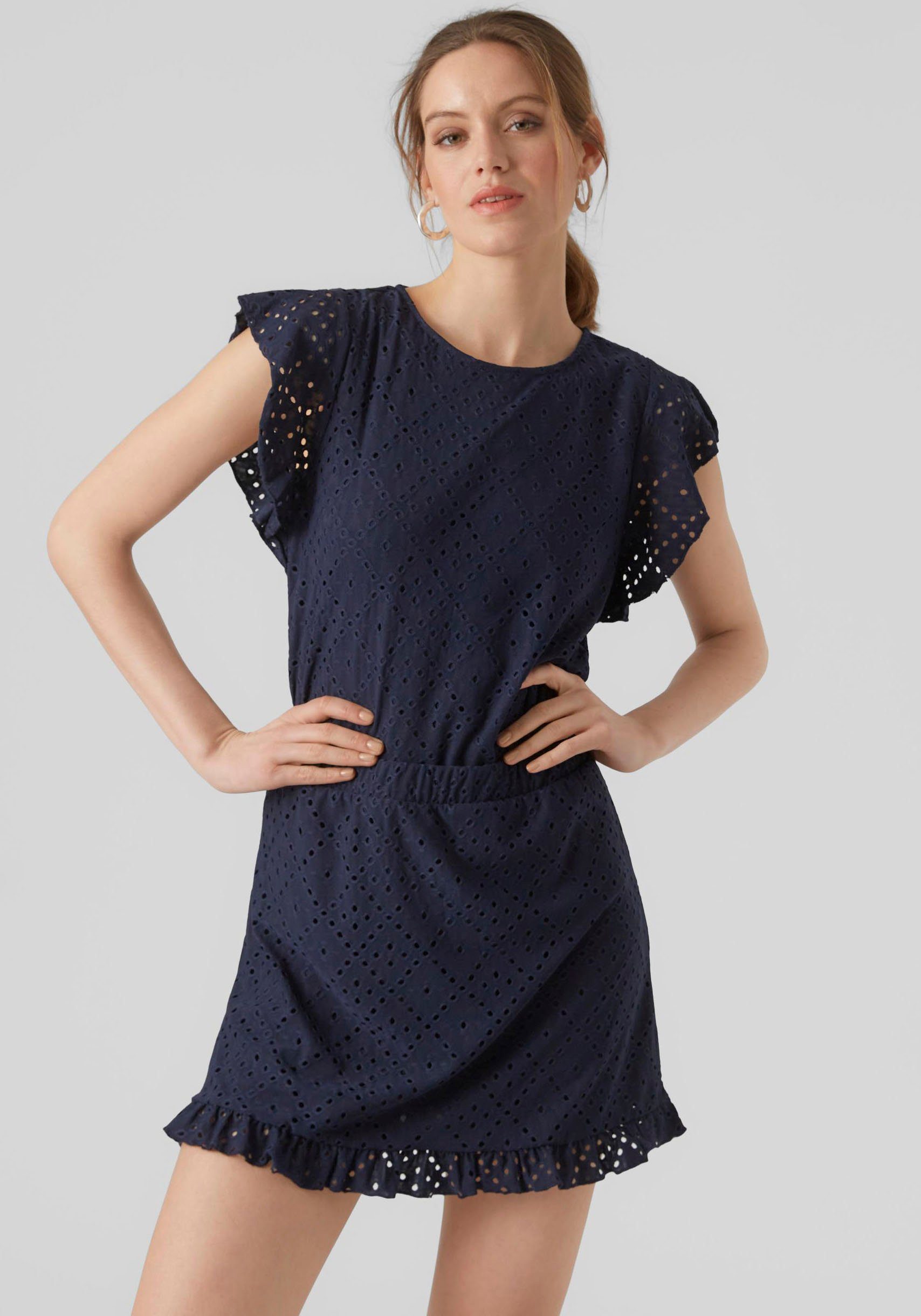 Vero Moda Rundhalsshirt VMTASSA SL FRILL günstig online kaufen