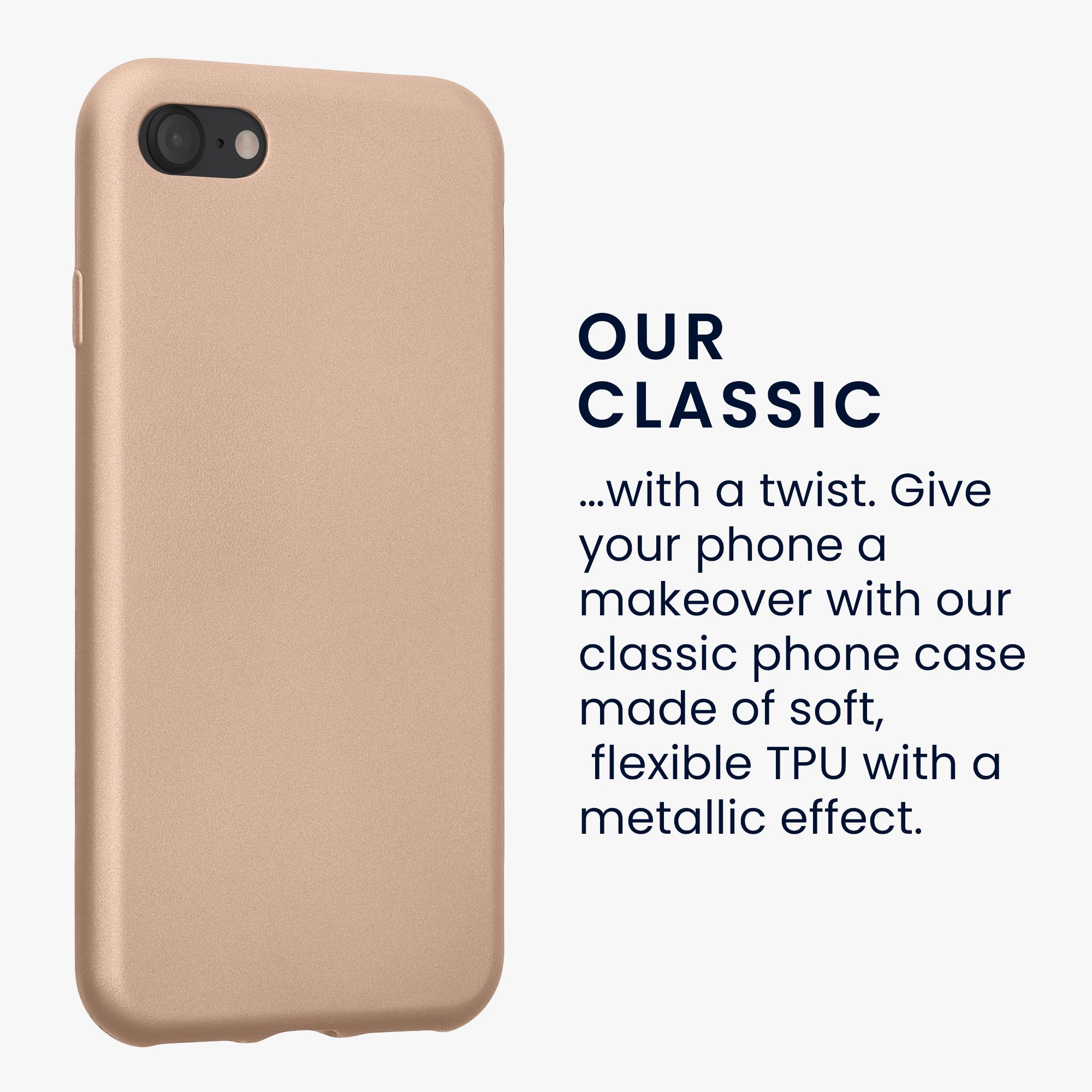 kwmobile Handyhülle Handyhülle für Apple iPhone SE / 8 / 7 Hülle, Silikon Case metallisch schimmernd - Schutzhülle Cover