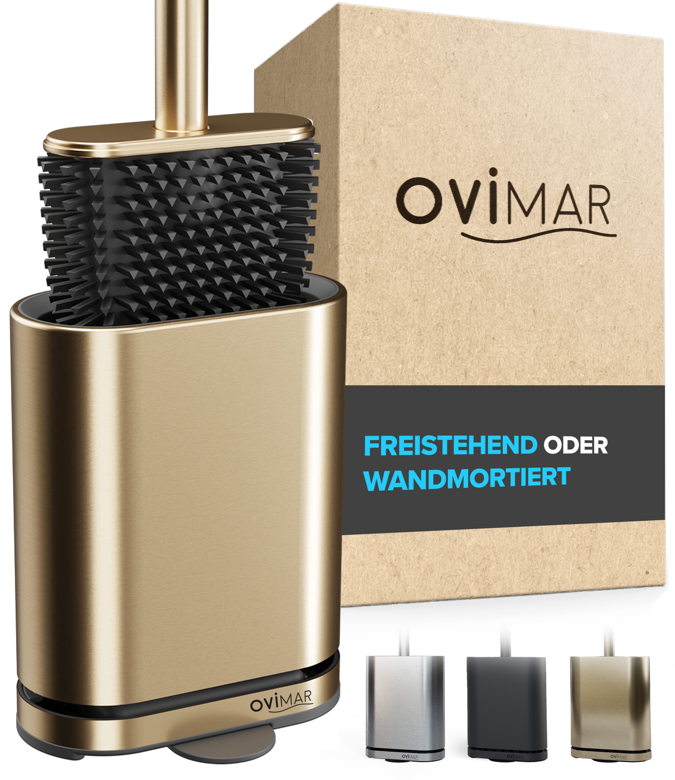 ovimar WC-Reinigungsbürste, (1-tlg), aus Edelstahl in Gold zur Wandmontage (optional)