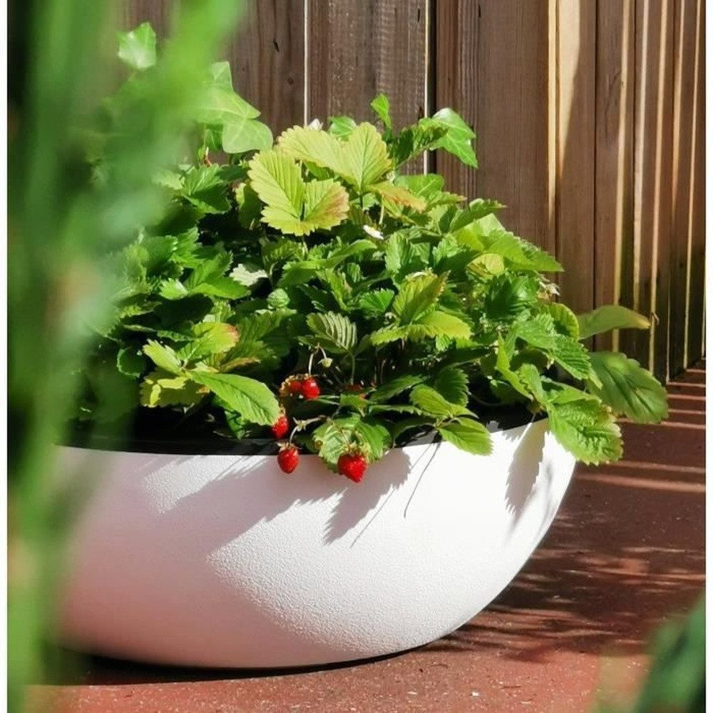 Riviera System Blumentopf Riviera – Blumentopfzuschnitt – Granit D40 – Weiß