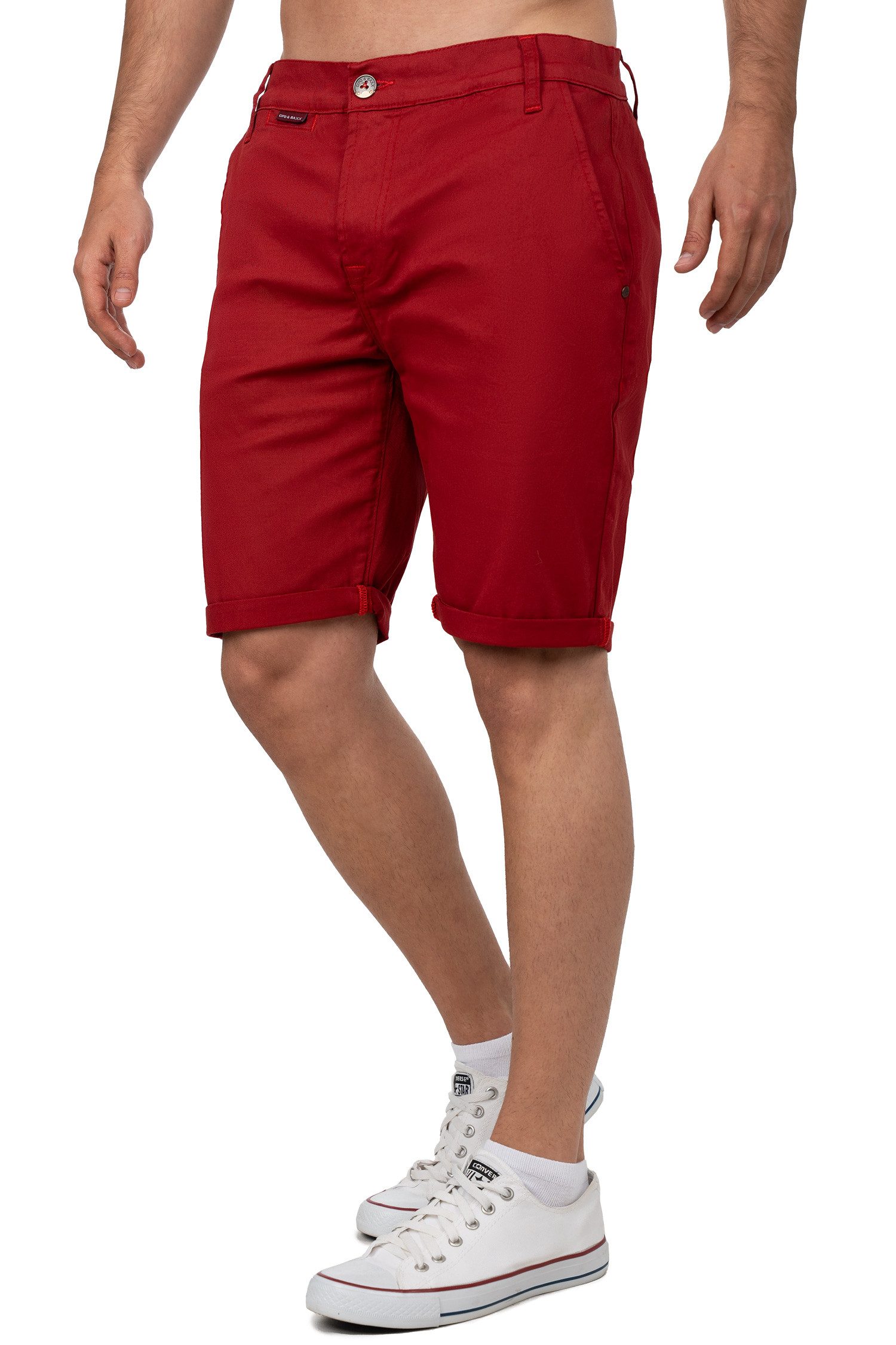 Cipo & Baxx Shorts Herren Regular Fit Kurze Hose Logo-Detail BA-CK272 Stretch-Anteil für extra Komfort