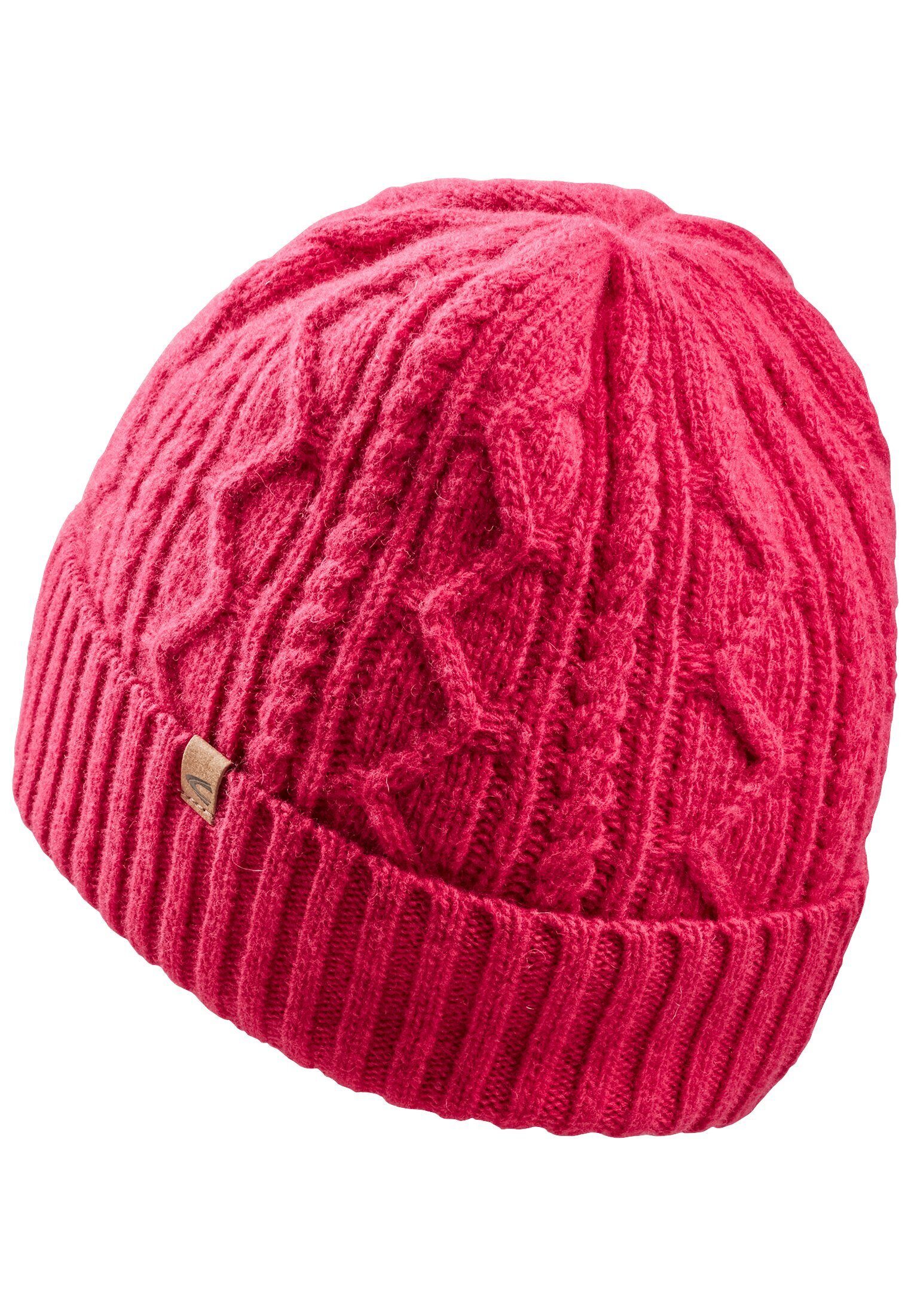 Beanie camel Wolle magenta active aus