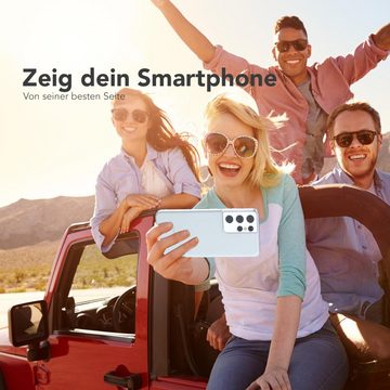 EAZY CASE Handyhülle Slimcover Clear für Samsung Galaxy S21 Ultra 5G 6,8 Zoll, durchsichtige Hülle Ultra Dünn Silikon Backcover TPU Telefonhülle Klar
