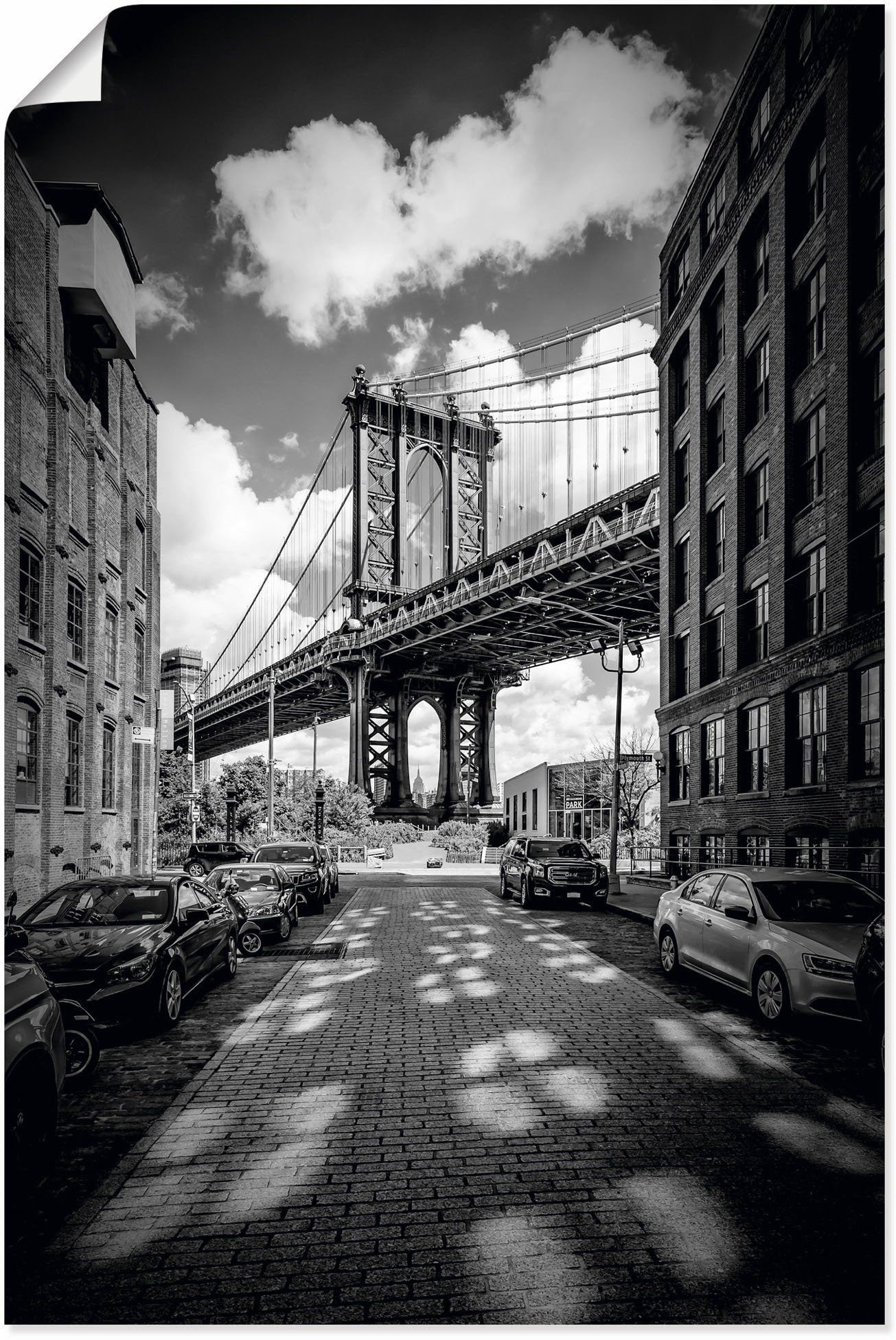 Artland Wandbild Manhattan Bridge in York, New (1 Brooklyn, Alubild, New als Poster York oder Leinwandbild, Wandaufkleber versch. Größen St), in