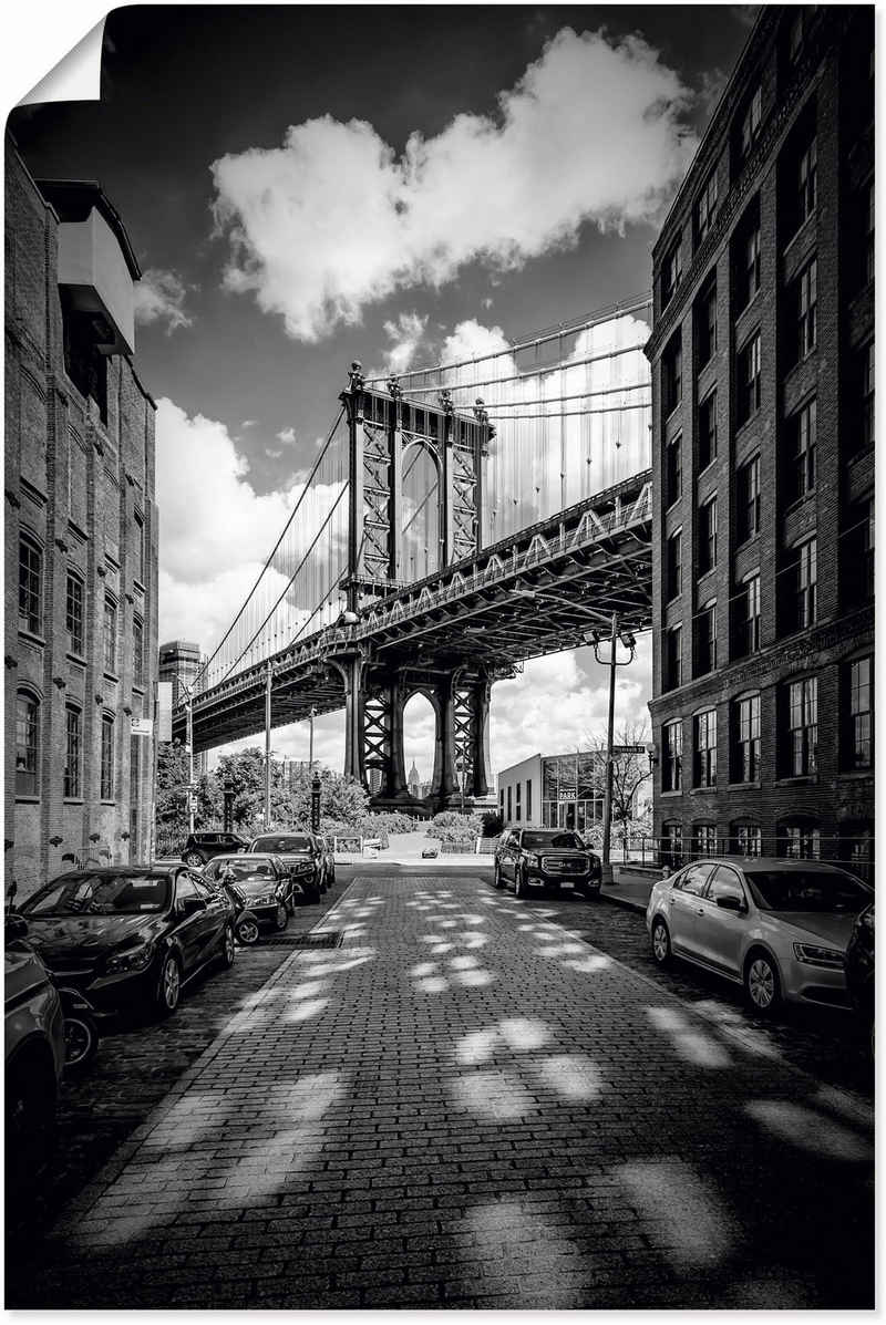Artland Wandbild »Manhattan Bridge in Brooklyn, New York«, New York (1 St), in vielen Größen & Produktarten - Alubild / Outdoorbild für den Außenbereich, Leinwandbild, Poster, Wandaufkleber / Wandtattoo auch für Badezimmer geeignet