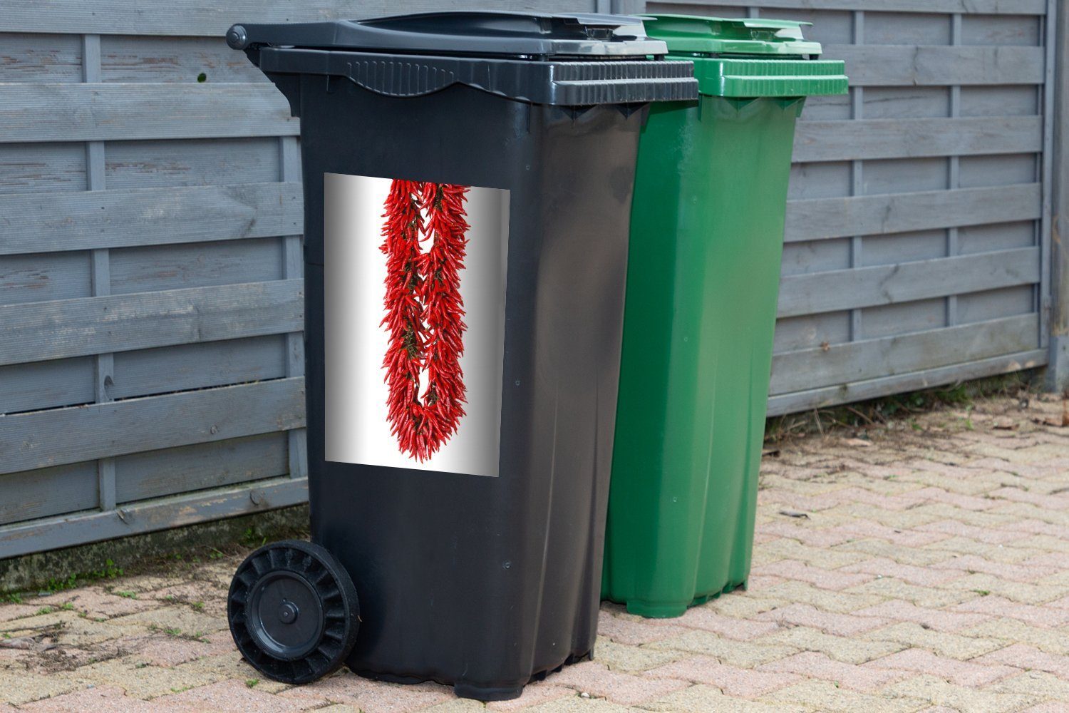 Eine Capsicum Container, St), MuchoWow (1 oder Mülleimer-aufkleber, Cayenne-Pfeffer frutescens aus Wandsticker Sticker, Mülltonne, Girlande Abfalbehälter