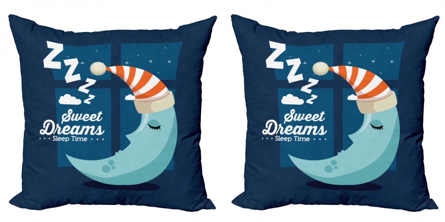 Kissenbezüge Modern Accent Doppelseitiger Digitaldruck, Abakuhaus (2 Stück), Süße Träume Bedtime Sleep Moon