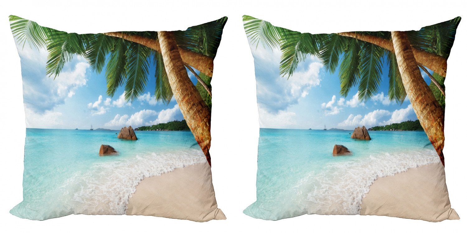 Kissenbezüge Modern Accent Doppelseitiger Digitaldruck, Abakuhaus (2 Stück), Strand Exotische Palme Ozean