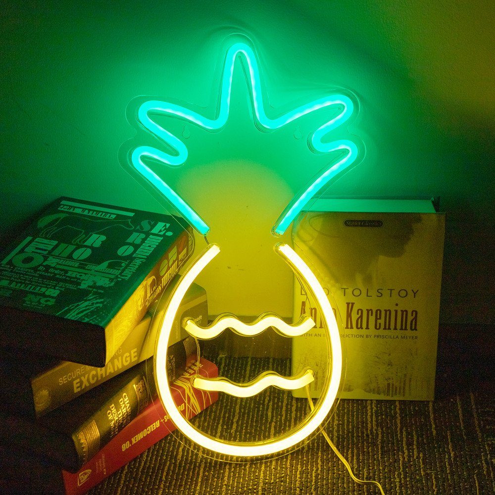 Rosnek LED Dekolicht Neon Lampe,Rose Ananas OPEN Good Vibes,Schlafzimmer Na günstig online kaufen