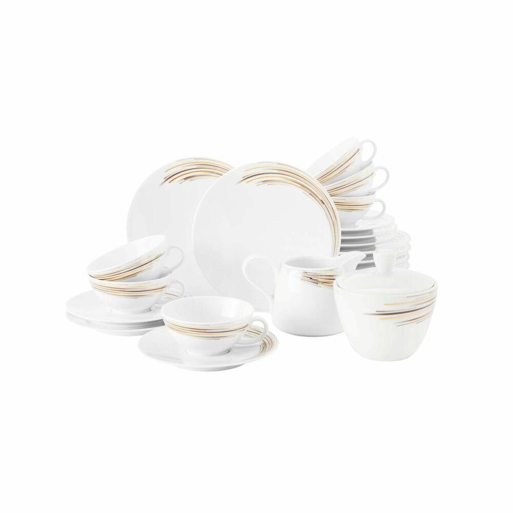 Seltmann Weiden Teeservice Boston 20-teilig Schwarz/Gold (20-tlg), 6 Personen, Porzellan