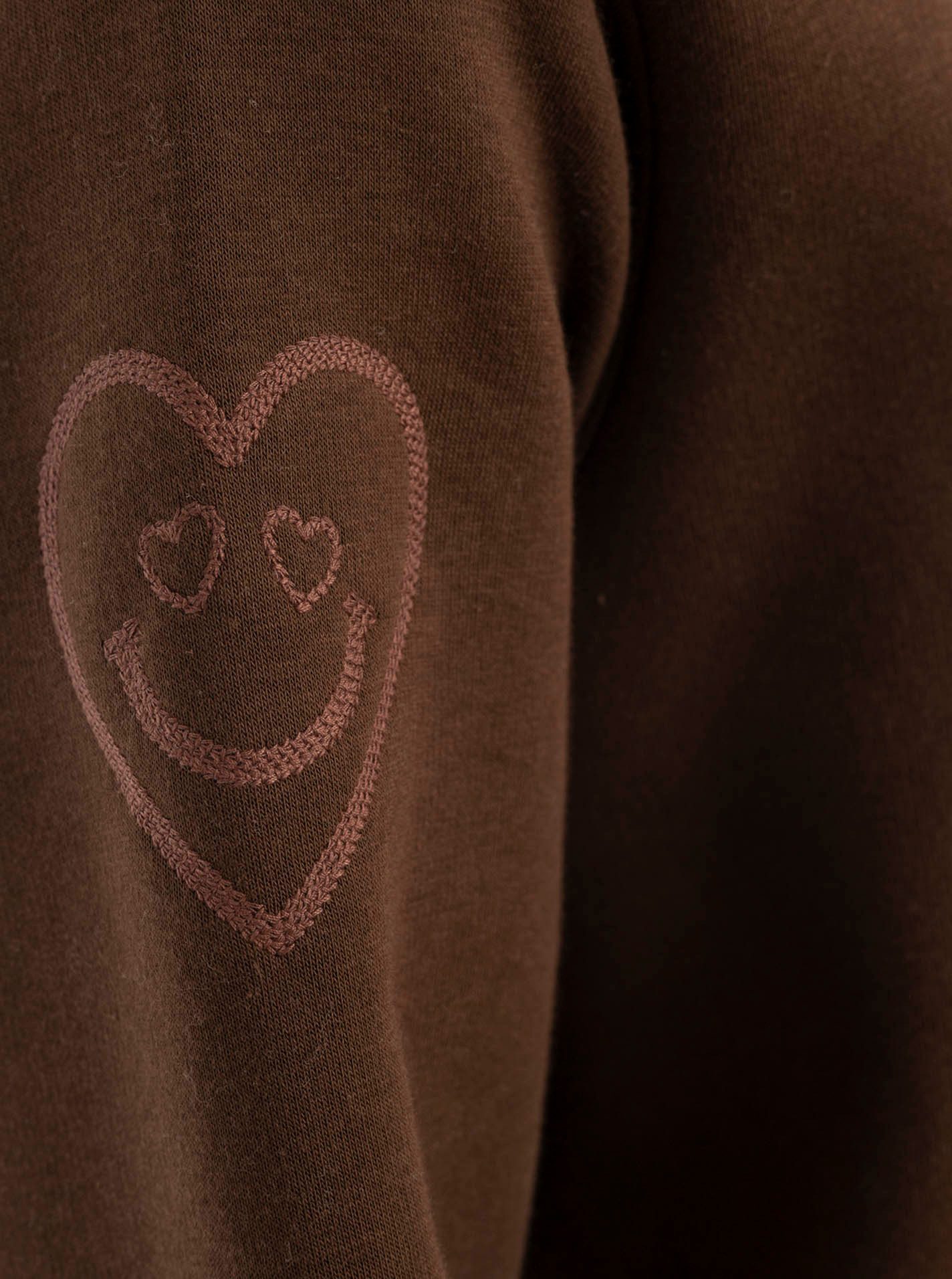 Zwillingsherz Hoodie "Alissa Shiny" glänzender Print, Daumenloch, Kordel, gesticktes Herz am Ärmel – Bild 5 von 5