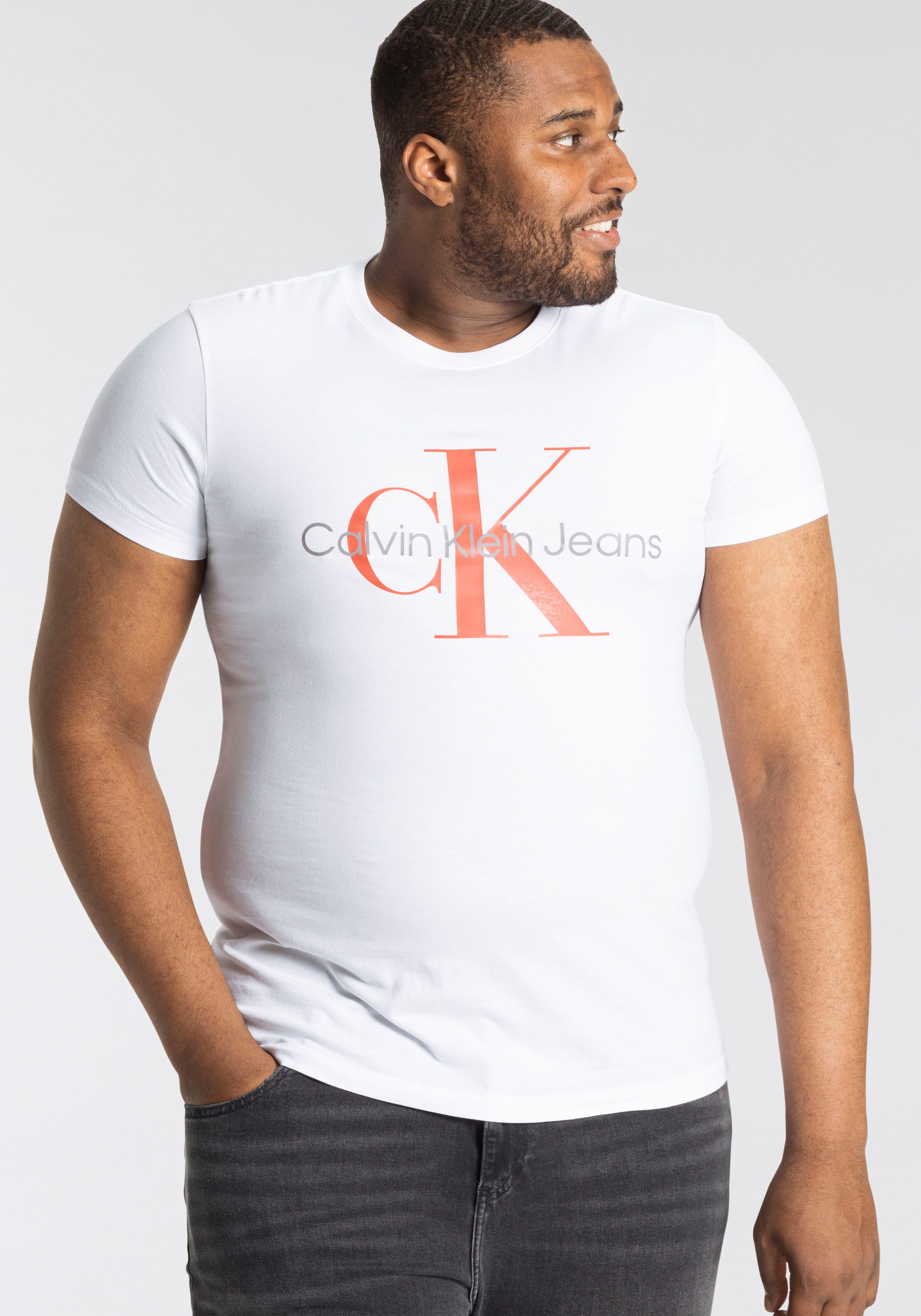 Calvin Klein Jeans Plus T-Shirt PLUS SEASONAL MONOGRAM TEE Bright White | T-Shirts