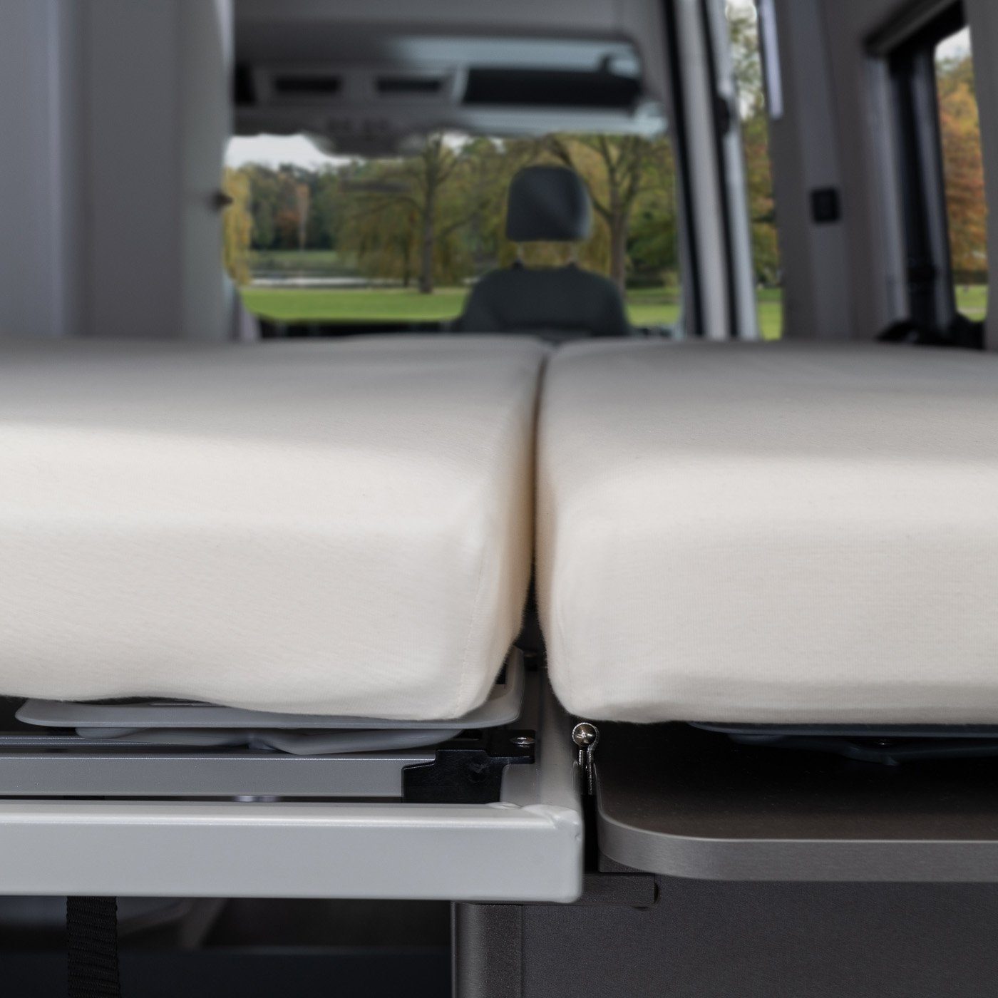 Matratzenschutzbezug VW Grand California 680 Camper Wohnmobil 3 tlg. Heckbett Weiß BLACK FOREST FOX