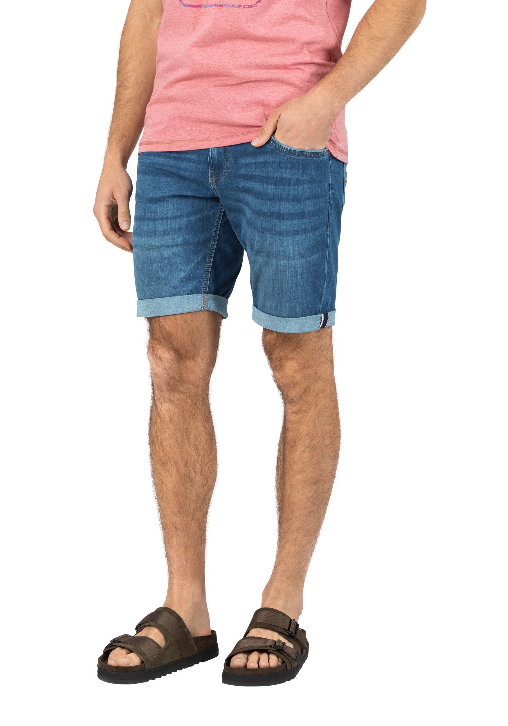 TIMEZONE Jeansshorts Männer Regular Fit für Herren Baumwolle Regular Fit unifarben atmungsaktiv Reißverschluss – Bild 5 von 5