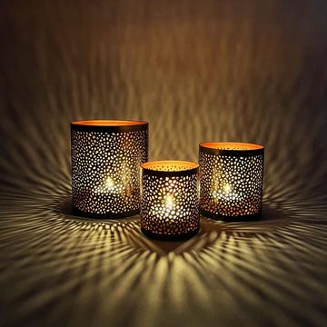 Marrakesch Orient & Mediterran Interior Windlicht 3er Set Orientalisches Windlicht Estelle, Teelichthalter, Kerzenhalter, Handarbeit